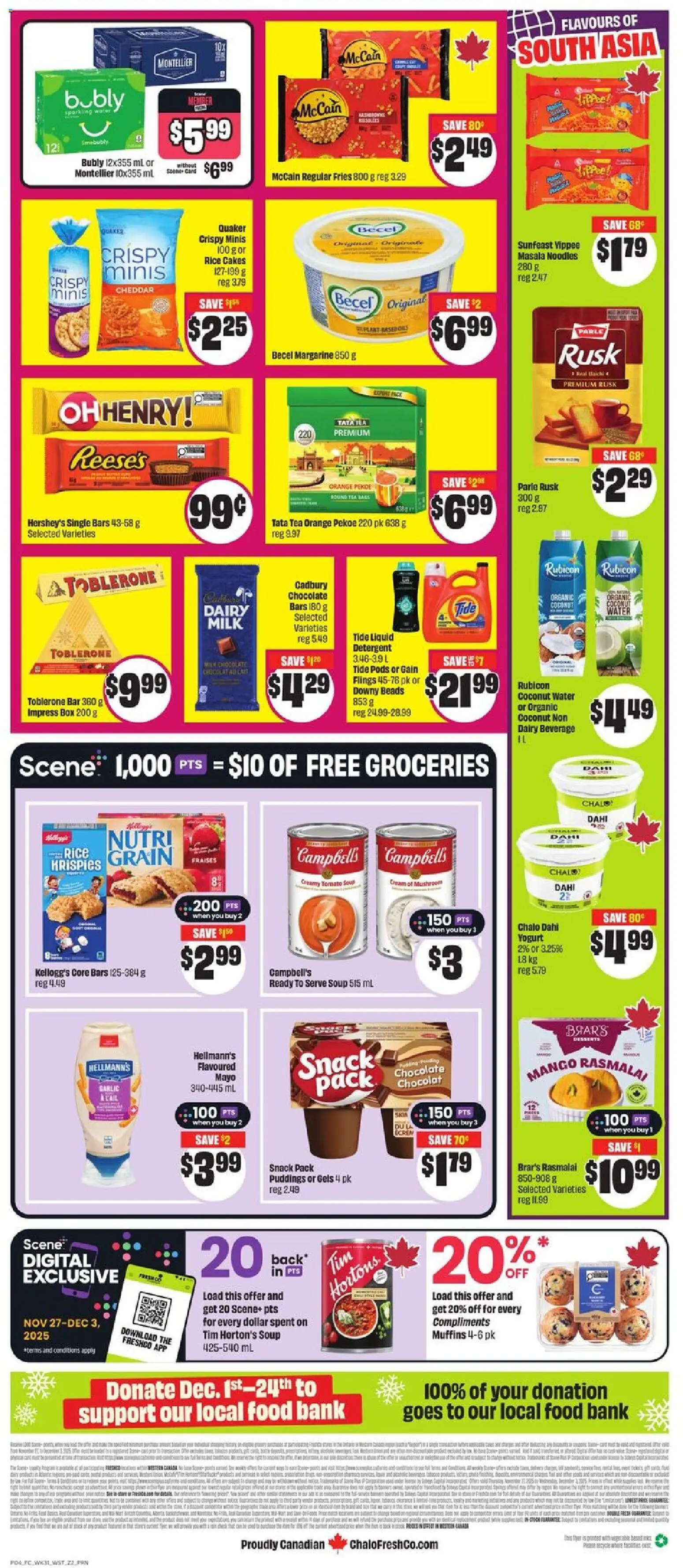 FreshCo flyer valid from 27.11.2025 | Page: 2 | Products: Cream, Milk, Yogurt, Chocolate