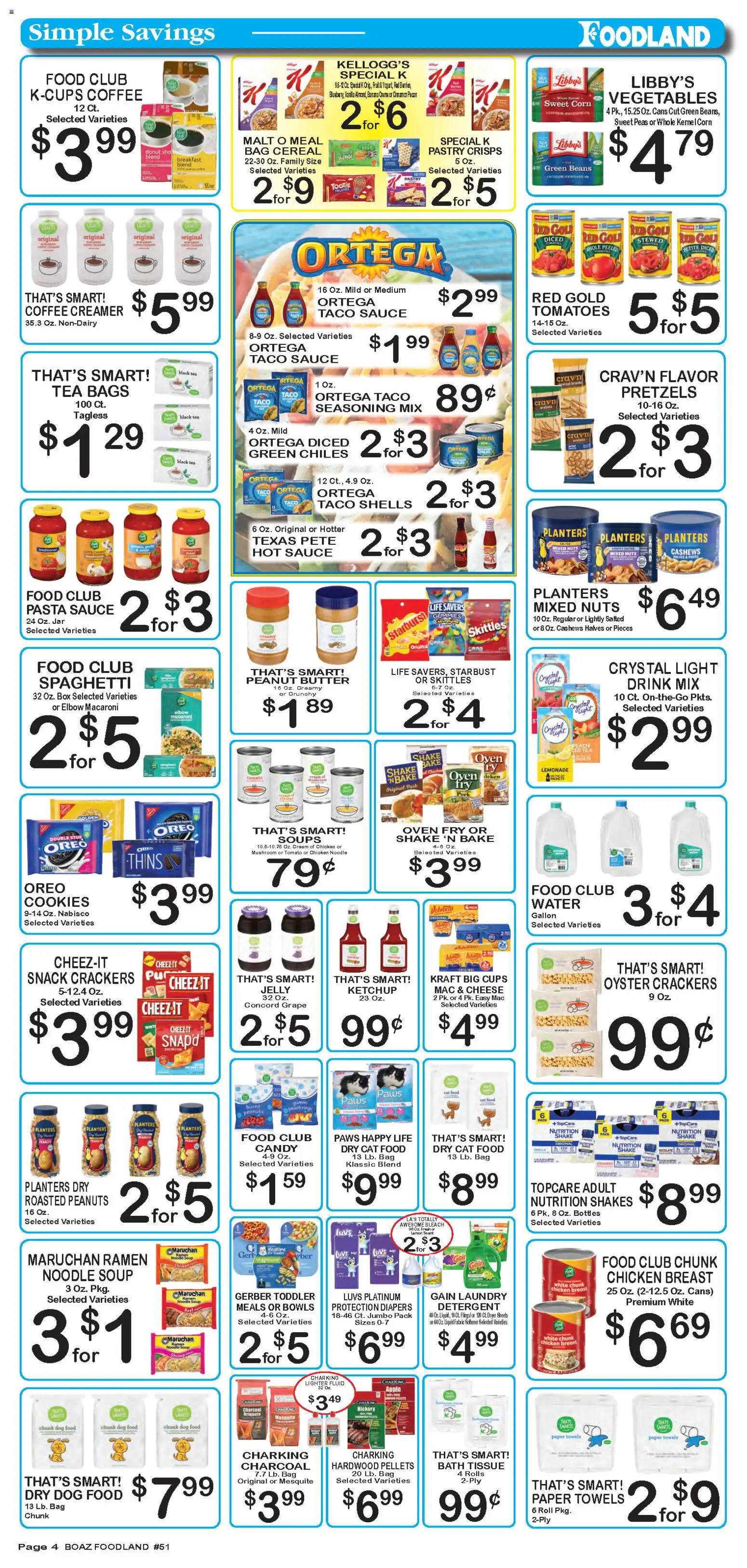 Foodland Weekly Ad - valid from 21.04.2026 | Page: 4 | Products: Cheese, Tomatoes, Pasta, Water