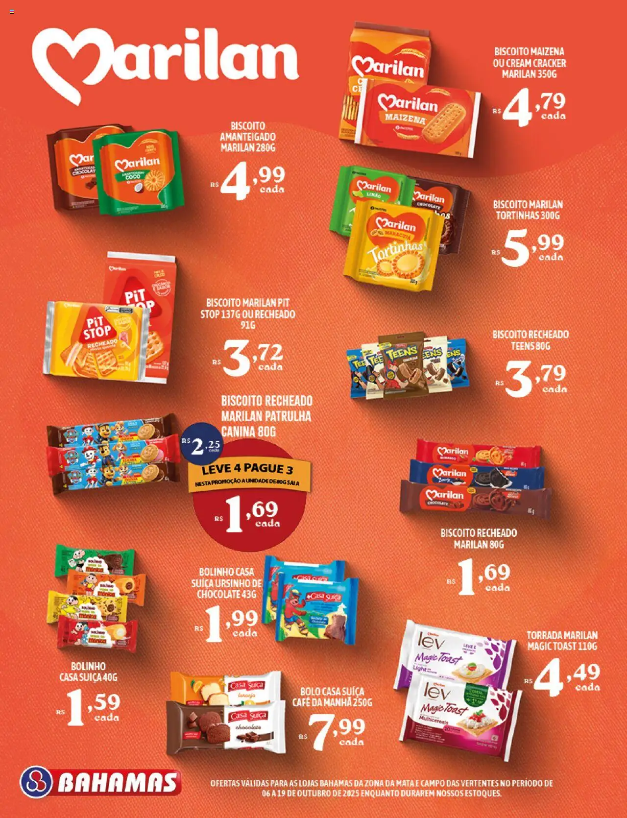 Bahamas Supermercados Folheto - válido de 06.10.2025 | Página: 4 | Produtos: Biscoito, Café, Bolo, Biscoito recheado