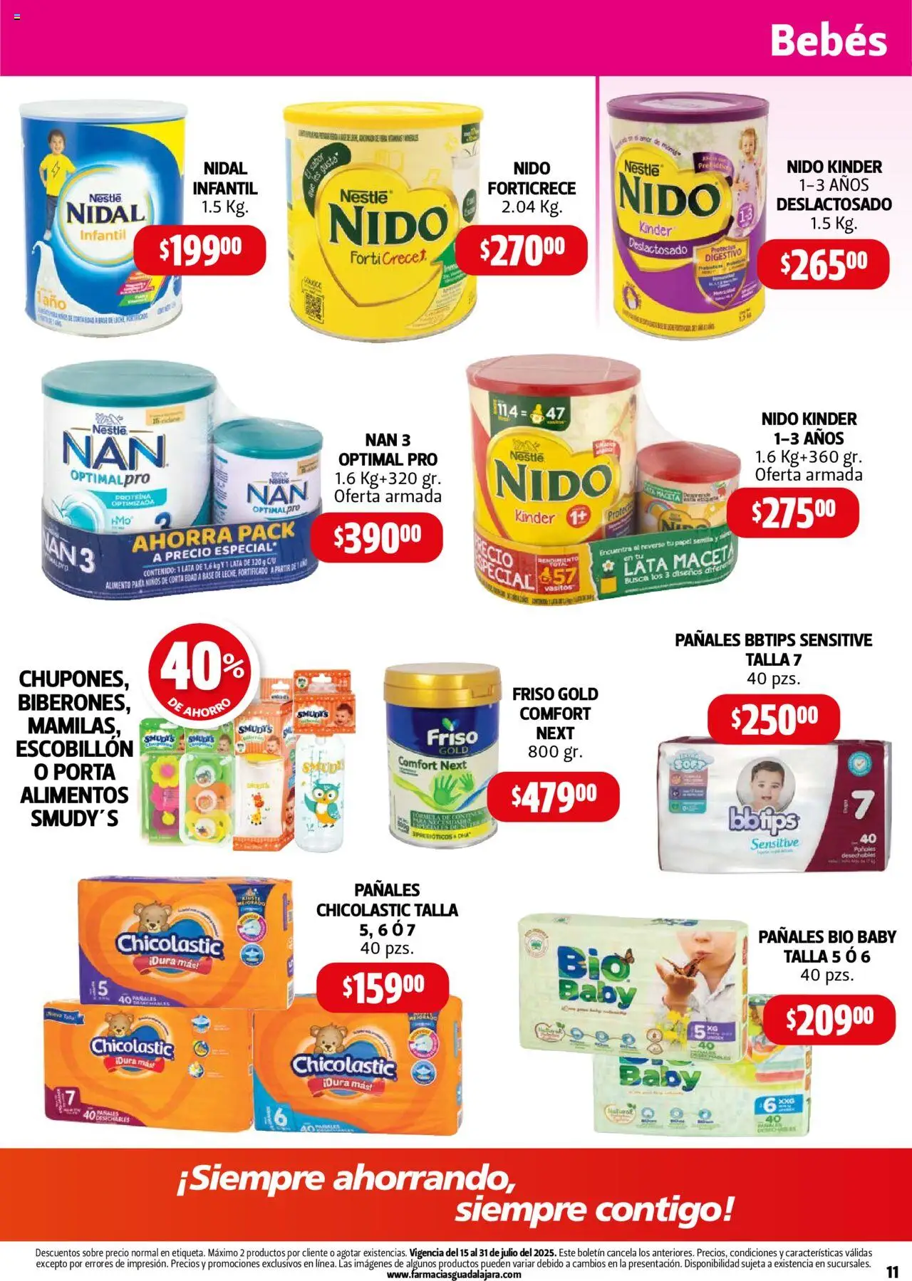 Nuevas ofertas de Farmacia Guadalajara válidas en toda la República Mexicana desde el 15.07.2025. ¡Encuentra las mejores ofertas en Farmacia Guadalajara - Catálogo! | Página: 11 | Productos: Pañales, Maceta, Sobre