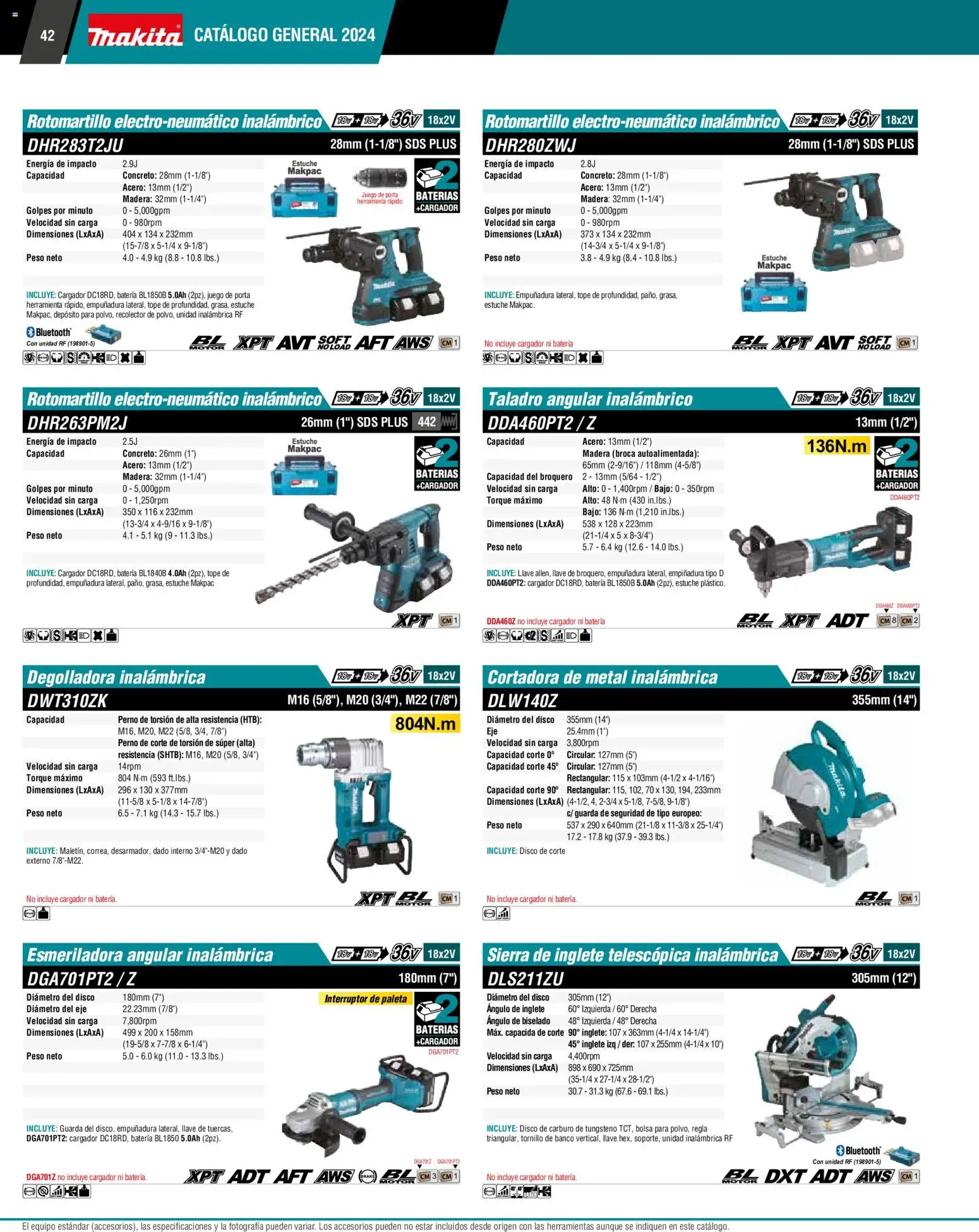 Nuevas ofertas de Makita válidas en toda la República Mexicana desde el 01.01.2024. ¡Encuentra las mejores ofertas en Makita catálogo General! | Página: 42 | Productos: Juego, Sierra, Rotomartillo, Llave