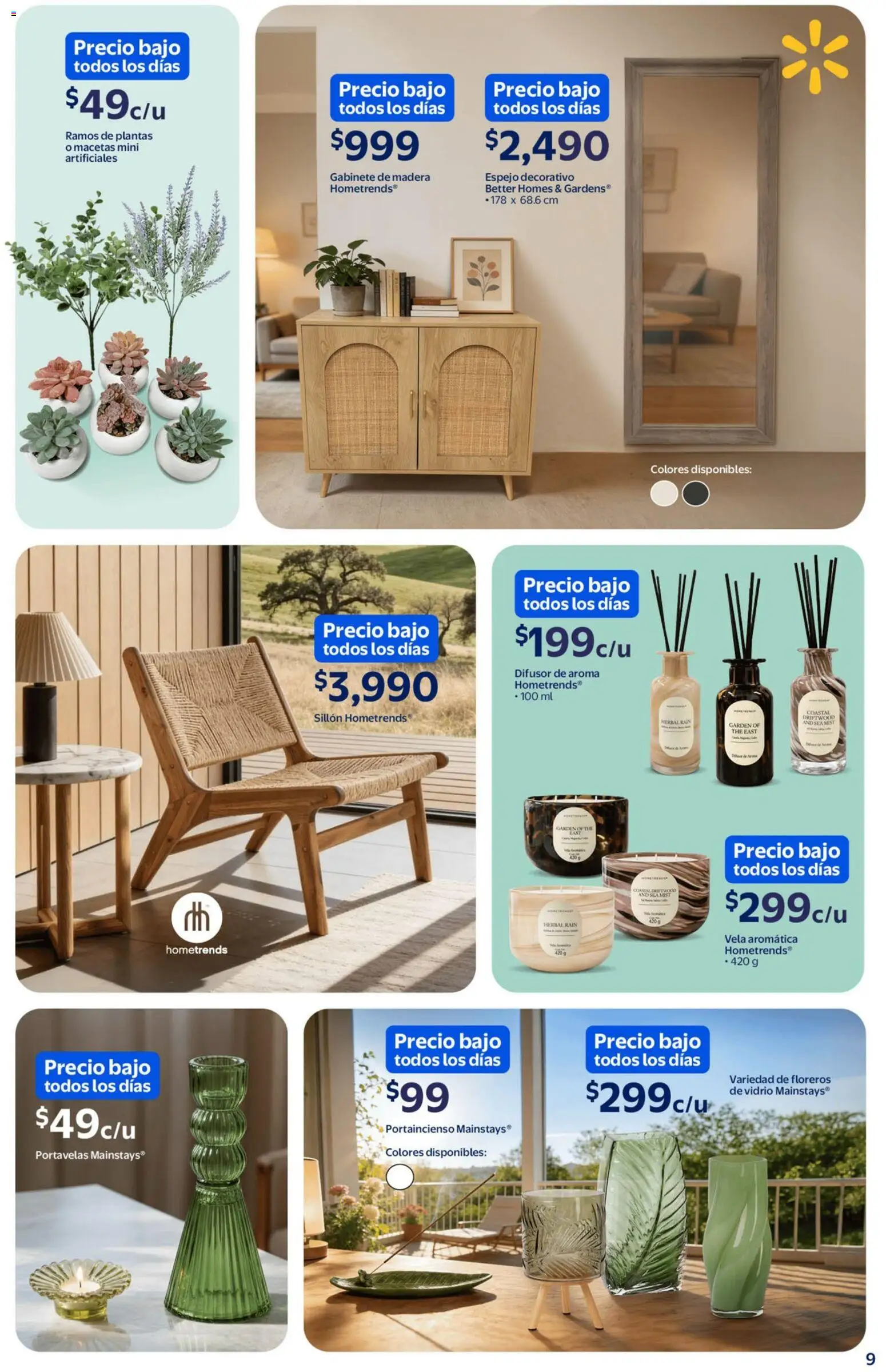 Nuevas ofertas de Walmart válidas en toda la República Mexicana desde el 17.02.2026. ¡Encuentra las mejores ofertas en Walmart catálogo Precios bajos! | Página: 9 | Productos: Gabinete, Sillón, Vela, Espejo