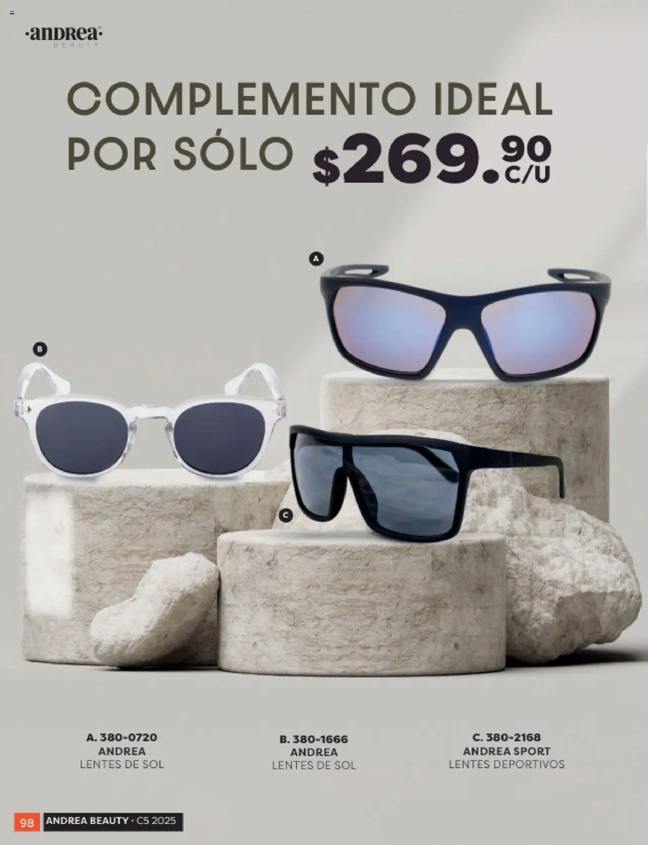 Nuevas ofertas de Andrea válidas en toda la República Mexicana desde el 03.10.2025. ¡Encuentra las mejores ofertas en Andrea - Catálogo Beauty - 20% en todo el catálogo! | Página: 98 | Productos: Lentes, Lentes de sol