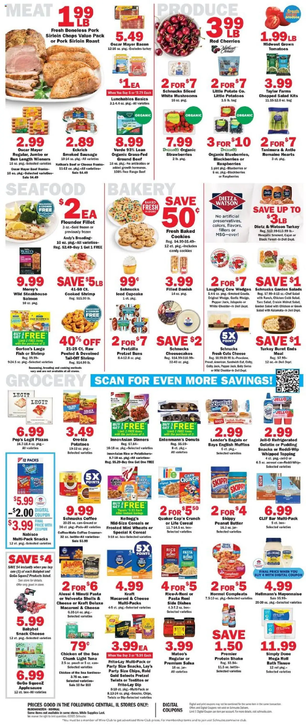 Schnucks Weekly Print Ad - IL - valid from 30.07.2025 | Page: 4 | Products: Tomatoes, Cereals, Pasta, Seafood