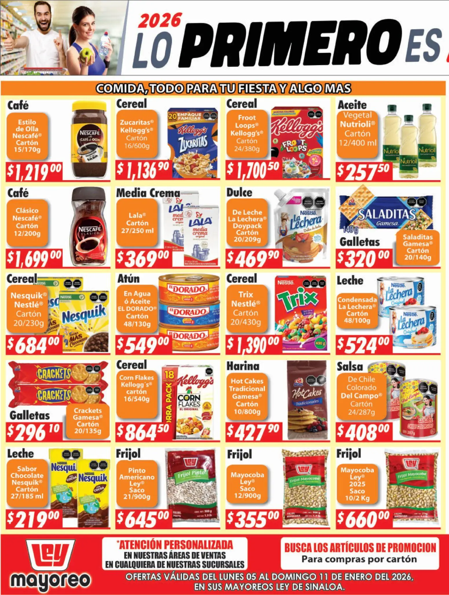 Nuevas ofertas de Casa Ley válidas en toda la República Mexicana desde el 05.01.2026. ¡Encuentra las mejores ofertas en Casa Ley folleto Sinaloa! | Página: 3 | Productos: Atún, Crema, Leche, Chocolate