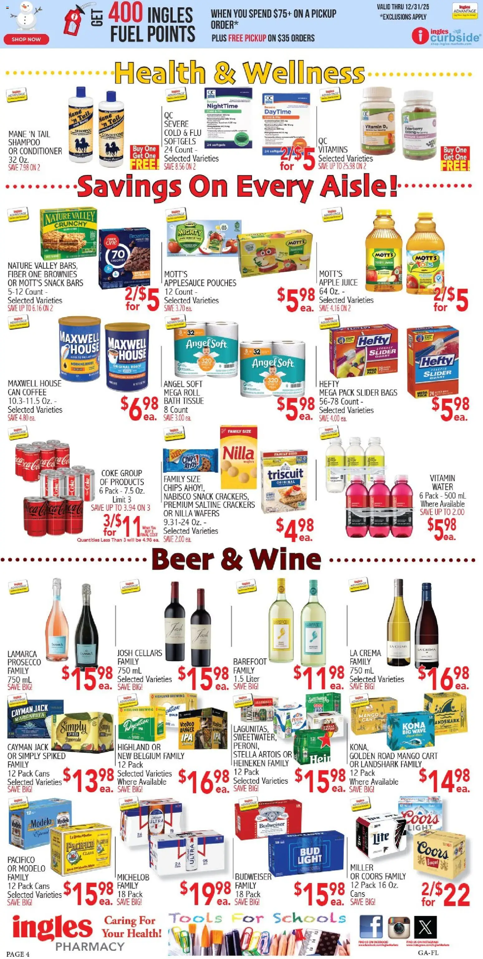 Ingles Weekly Ad - valid from 03.12.2025 | Page: 4 | Products: Bath, Conditioner, Juice, Beer