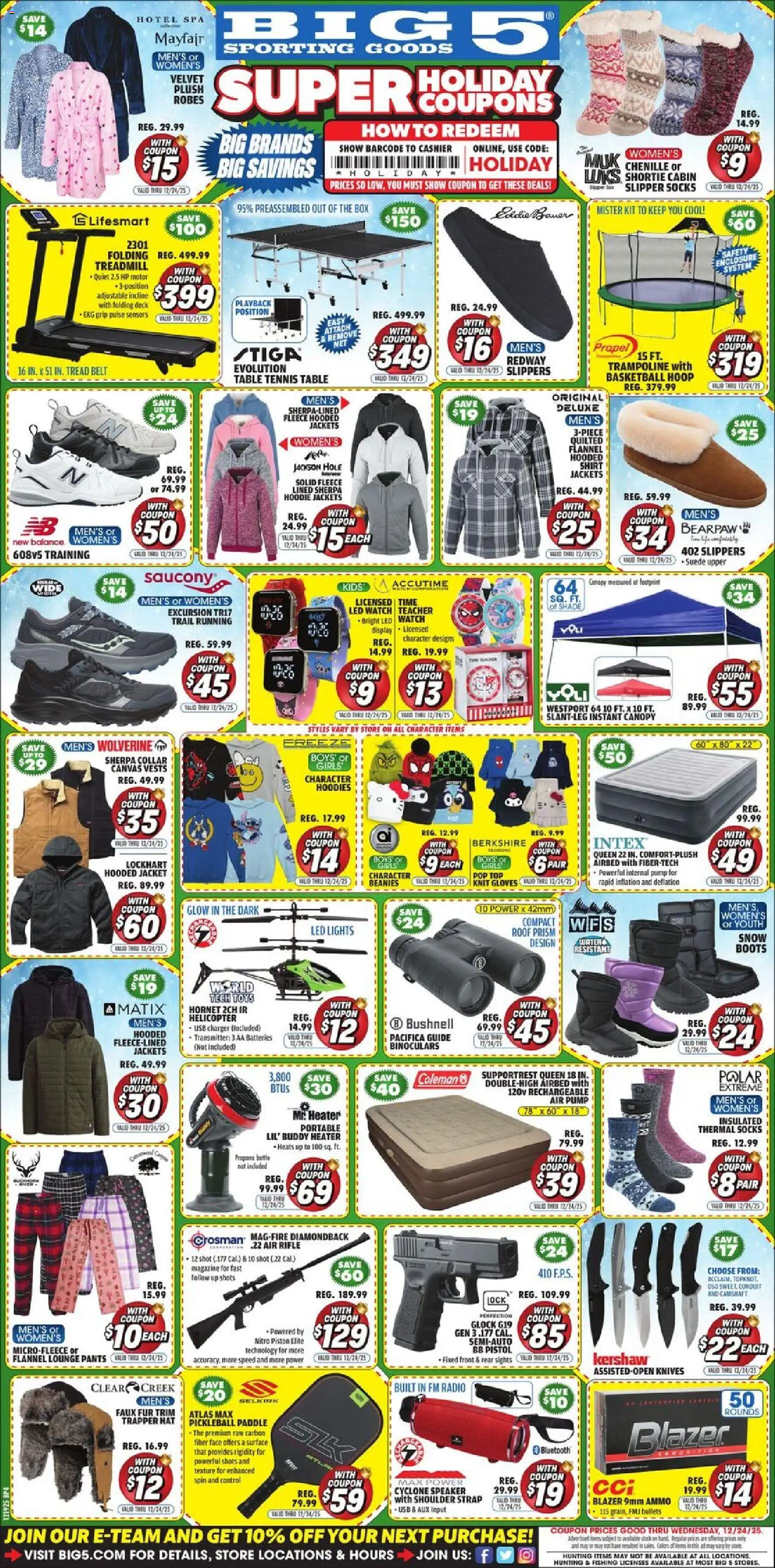 Big 5 Sporting Goods Weekly Ad - valid from 19.12.2025 | Page: 3 | Products: Table, Pants, Boots, Ammo