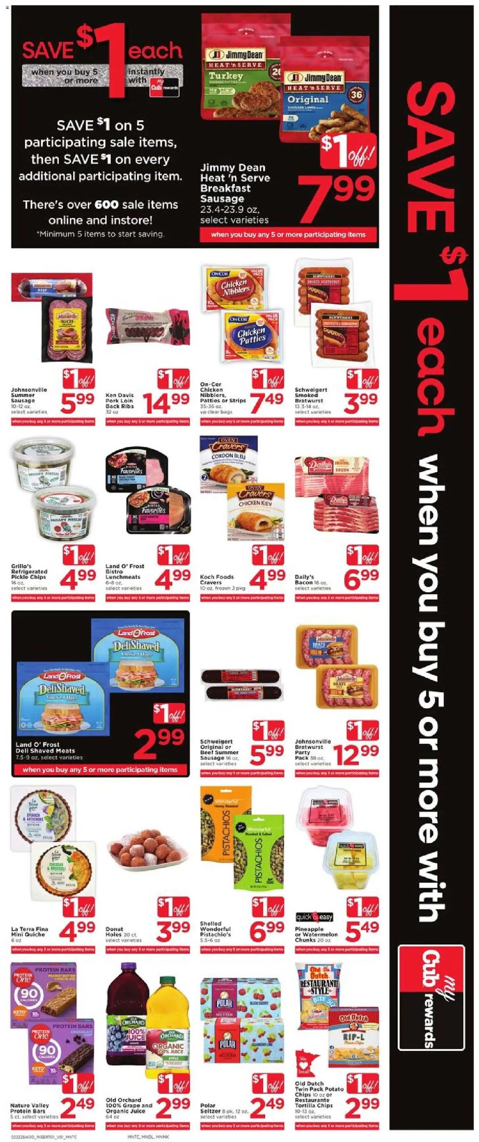 Cub Foods Weekly Ad - valid from 22.02.2026 | Page: 3 | Products: Chocolate, Pork, Sausage, Oven