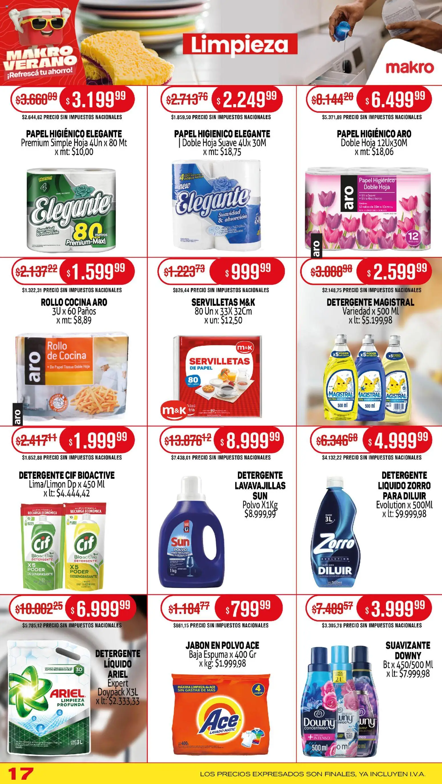 Makro ofertas │ válido desde el 01.02.2026 | Página: 17 | Productos: Papel higiénico, Lavavajillas, Jabón en polvo, Espuma