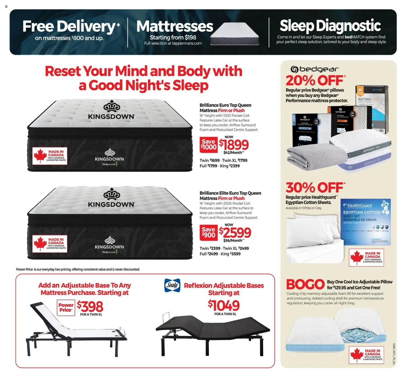 Tepperman's flyer valid from 20.02.2026 | Page: 3 | Products: Mattress, Pillow