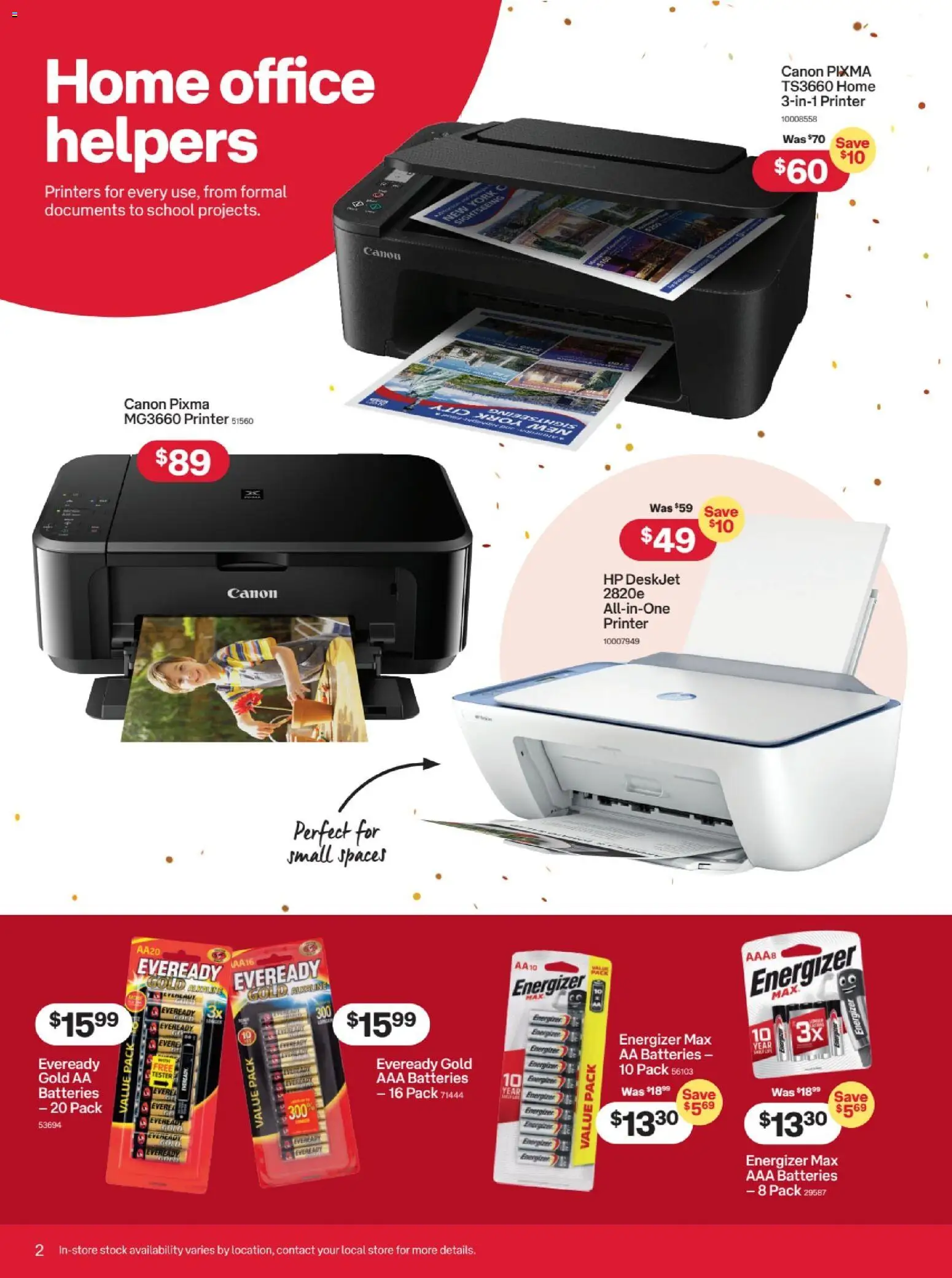 Australia Post catalogue - valid from 12.11.2025 | Page: 2 | Products: Formal, Batteries, Printer