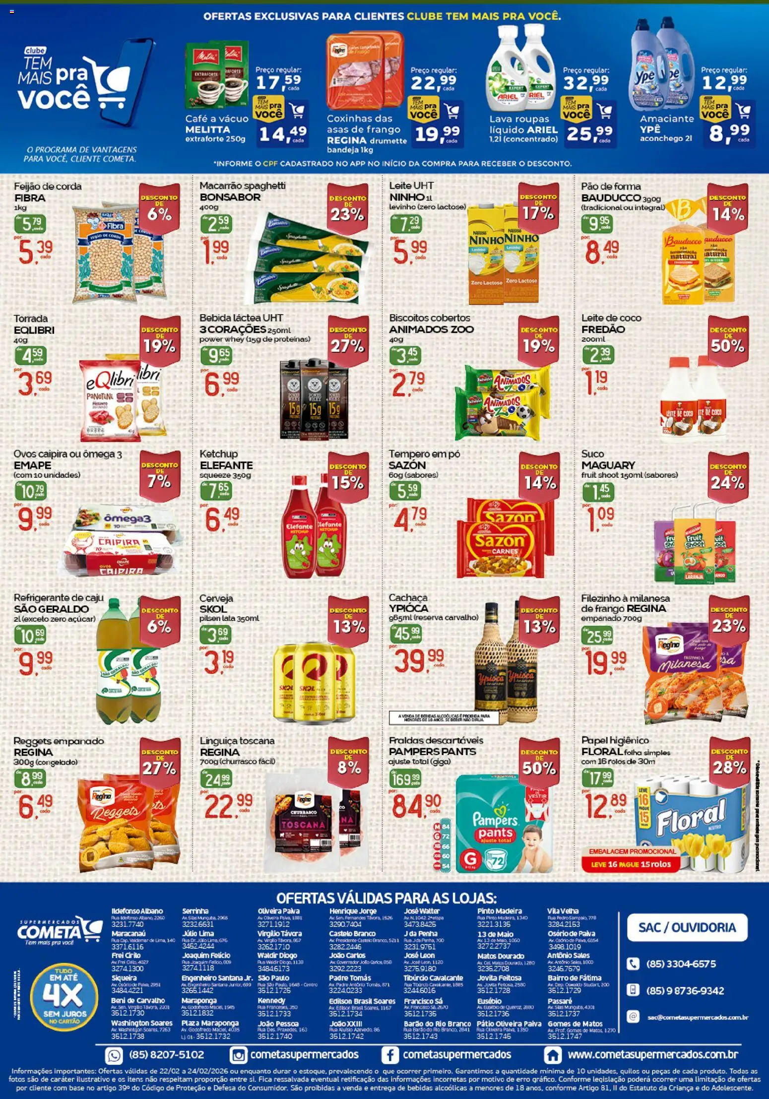 Cometa Supermercados Folheto - válido de 22.02.2026 | Página: 2 | Produtos: Coco, Cerveja, Bandeja, Frango