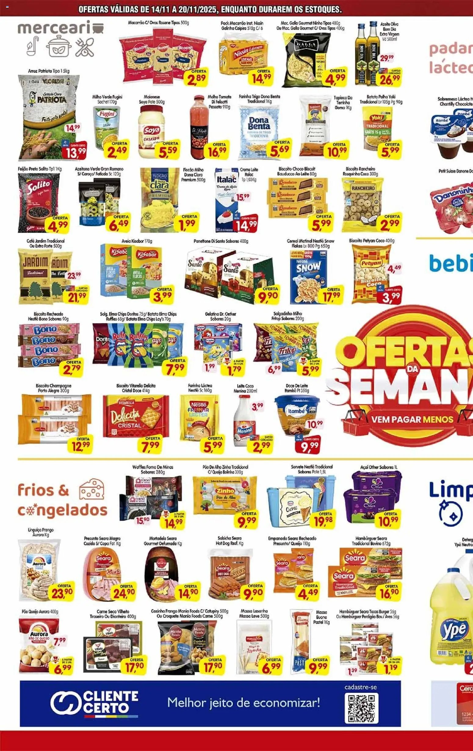 Cercadão Folheto - válido de 14.11.2025 | Página: 2 | Produtos: Leite, Ovos, Massa, Gelatina