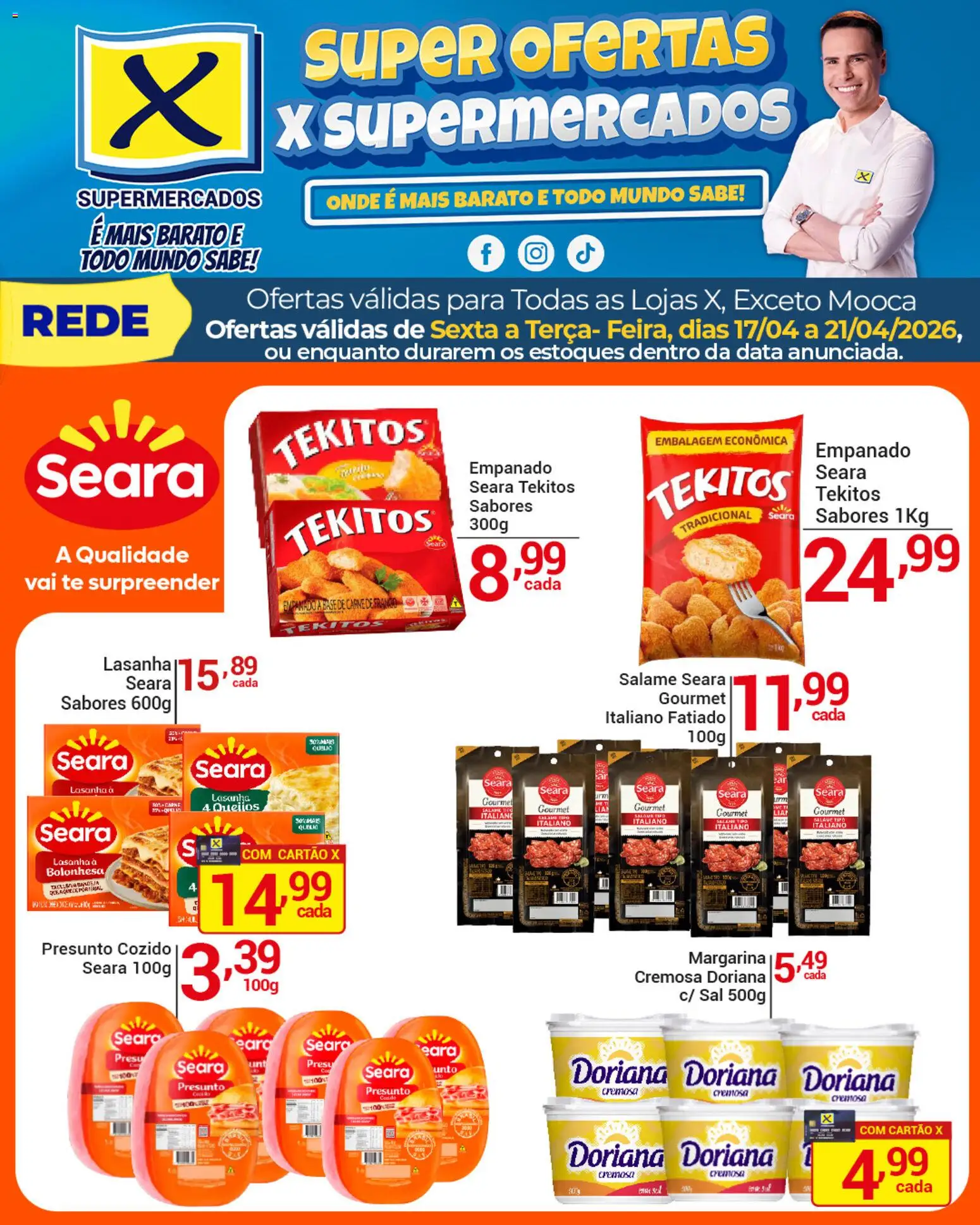 X Supermercados Folheto - válido de 17.04.2026 | Página: 3 | Produtos: Salame, Base, Carne, Bandeja