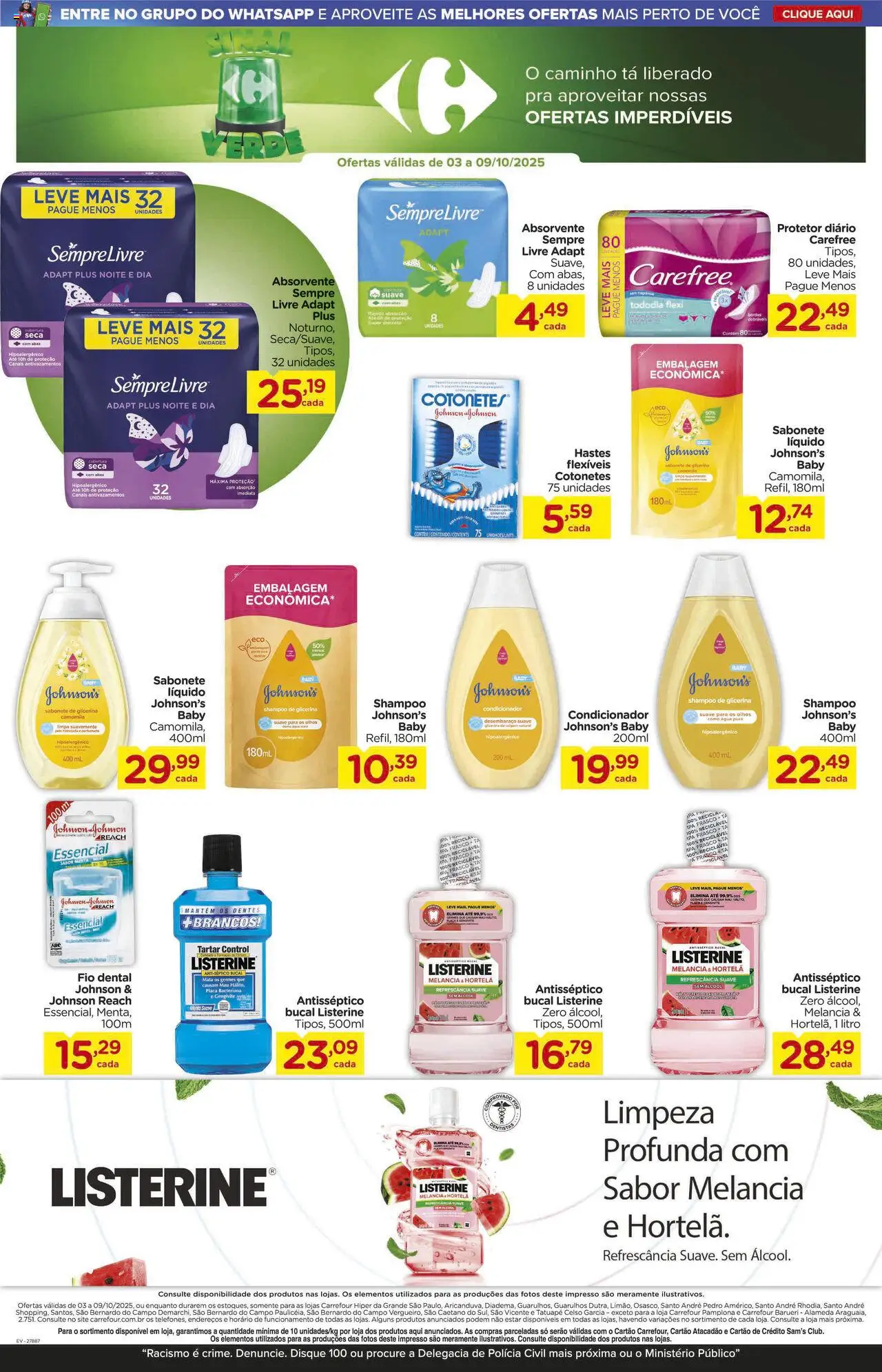 Carrefour Folheto - válido de 03.10.2025 | Página: 14 | Produtos: Shampoo, Melancia, Condicionador, Sabonete líquido