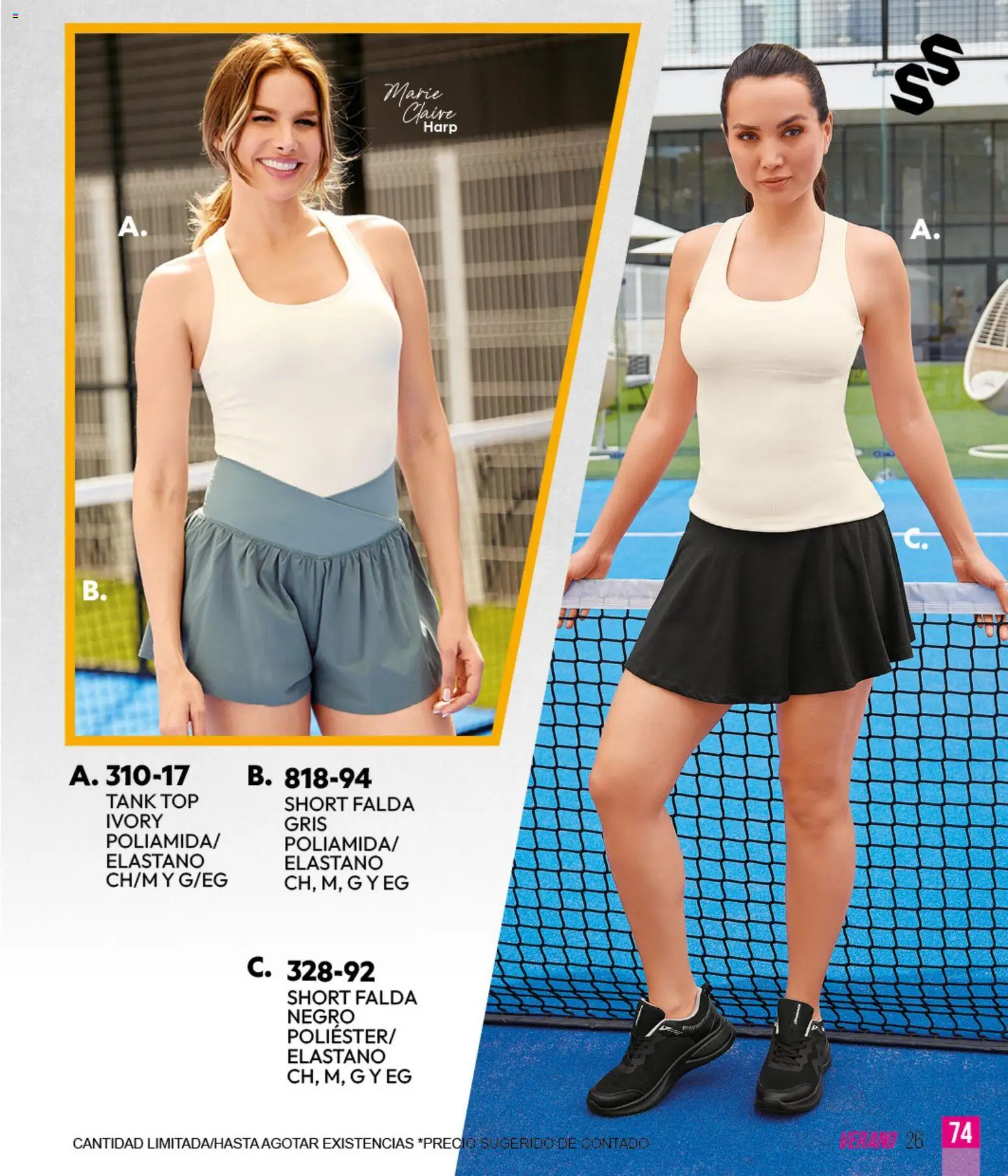 Nuevas ofertas de Cklass válidas en toda la República Mexicana desde el 05.03.2026. ¡Encuentra las mejores ofertas en Cklass catálogo Verano Sportbrands Dama! | Página: 75 | Productos: Top, Falda, Short