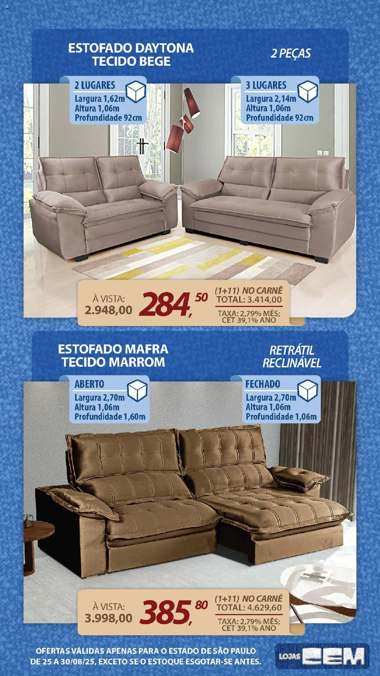 Lojas Cem Folheto - válido de 25.08.2025 | Página: 45 | Produtos: Tecido, Carne