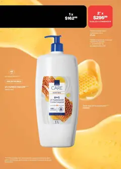 Vista previa de CARE JALEA REAL 6EN1 2X Humectación Crema Corporal, Crema corporal 6 en 1, 3 variantes, 1 litro, 12 pts, 48h de humectación, para piel extra seca, 2X humectación jalea real, nuevo folleto de la tienda, válido en México a partir del 24.04.2026 | Página: 159