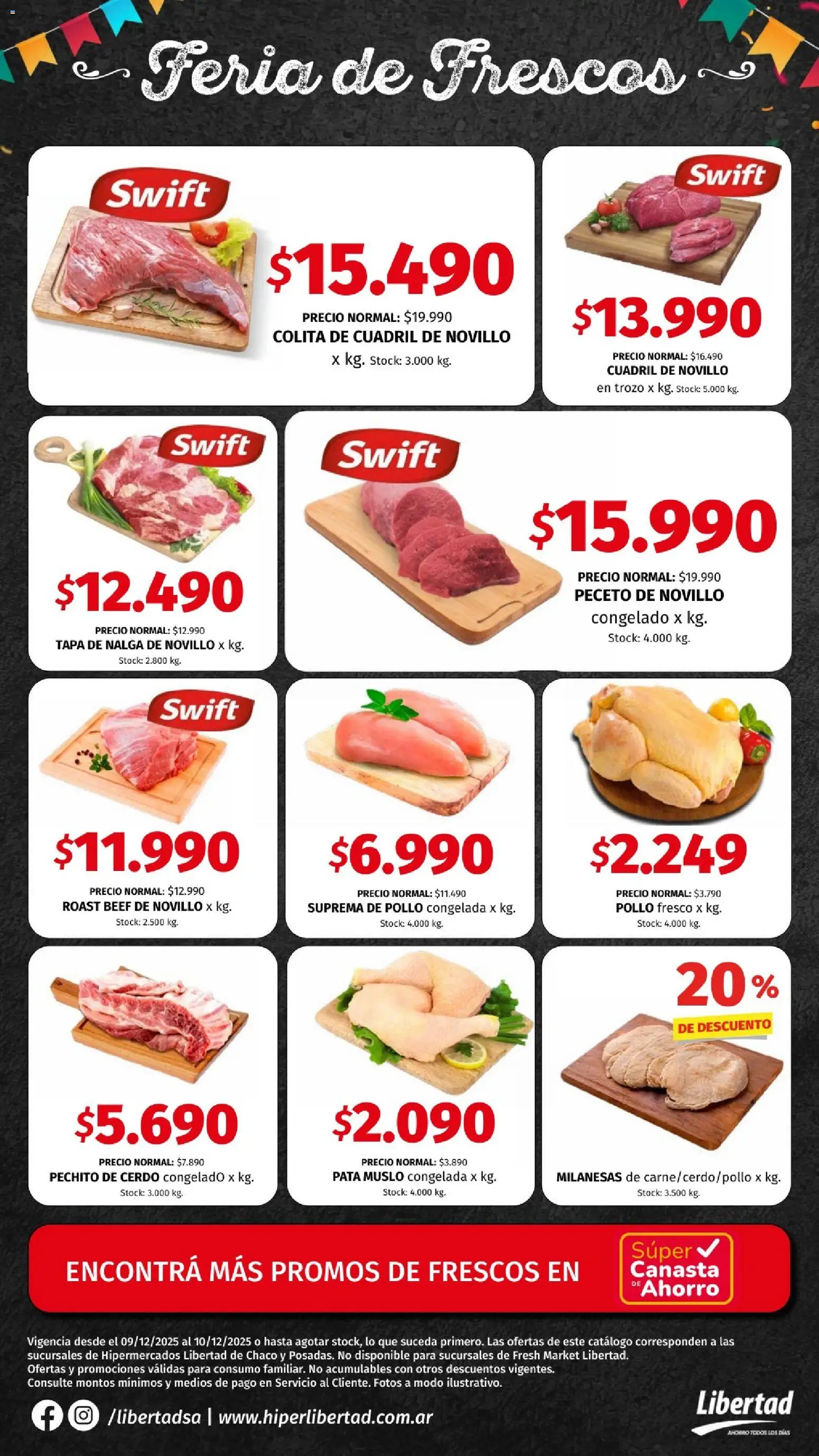 Hipermercado Libertad catálogo │ válido desde el 09.12.2025 | Página: 2 | Productos: Pollo, Cerdo, Canasta