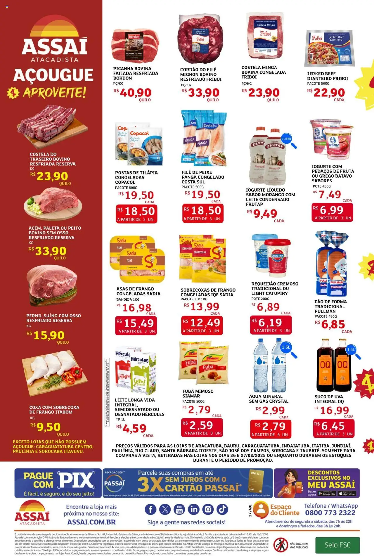 Assaí Atacadista Folheto - válido de 26.08.2025 | Página: 2 | Produtos: Suco, Catupiry, Pão de forma, Requeijão