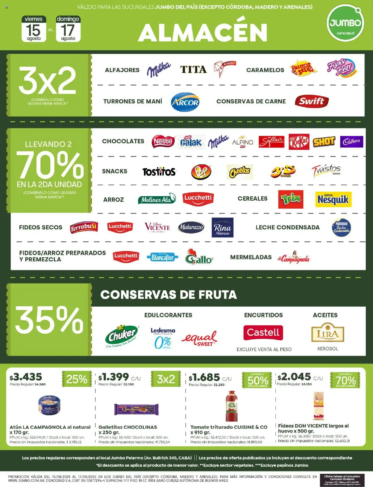 Jumbo ofertas │ válido desde el 15.08.2025 | Página: 2 | Productos: Mani, Tomate, Huevo, Arroz