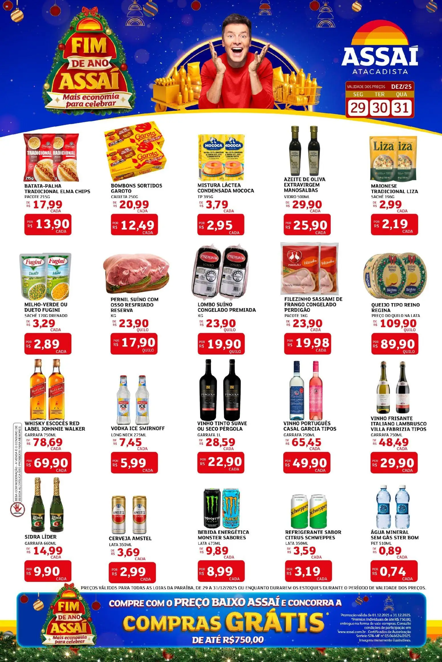 Assaí Atacadista Folheto - válido de 29.12.2025 | Página: 1 | Produtos: Whisky, Vinho, Vodka, Maionese
