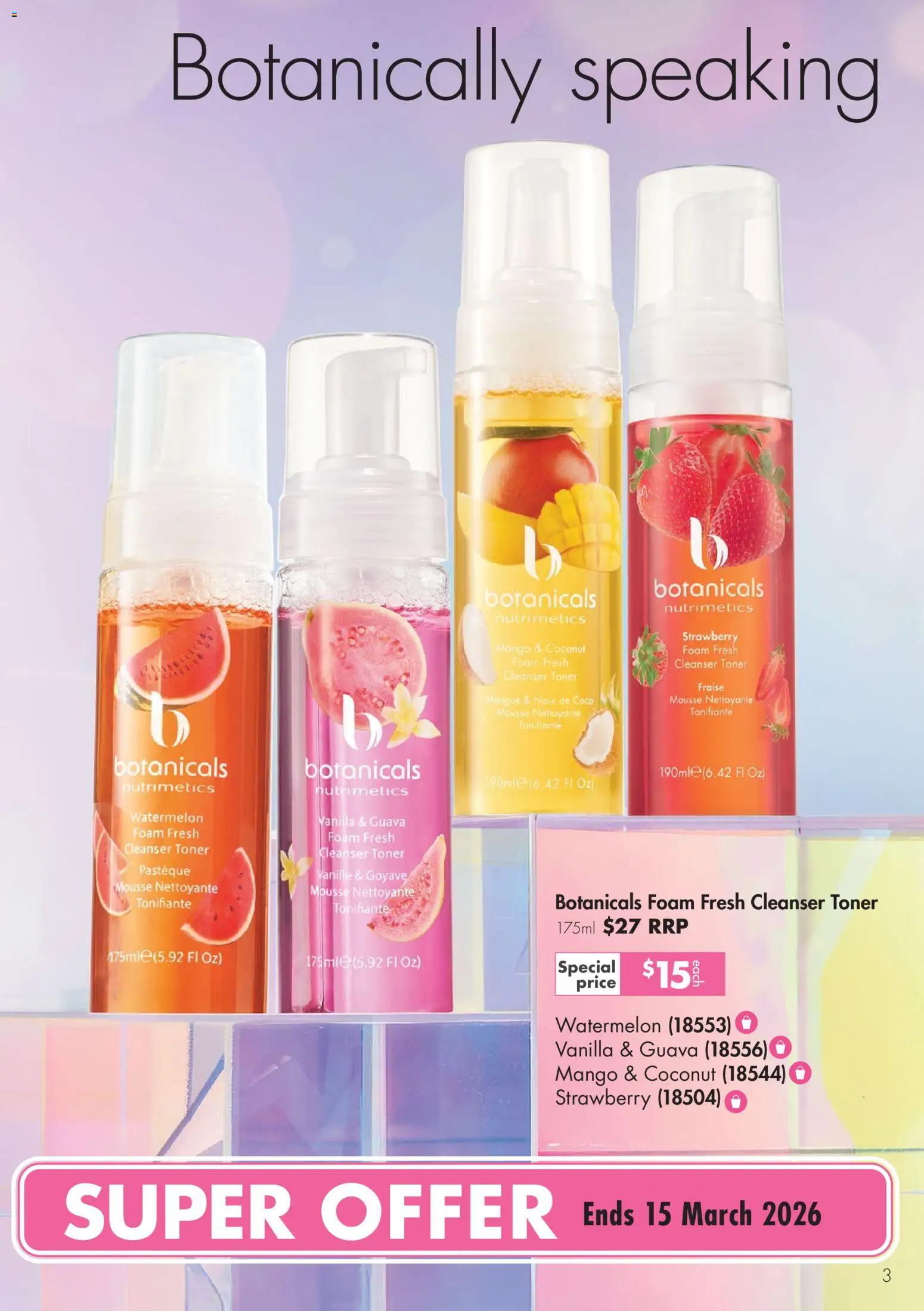 Nutrimetics catalogue - valid from 26.02.2026 | Page: 3 | Products: Mango, Watermelon, Toner, Mousse
