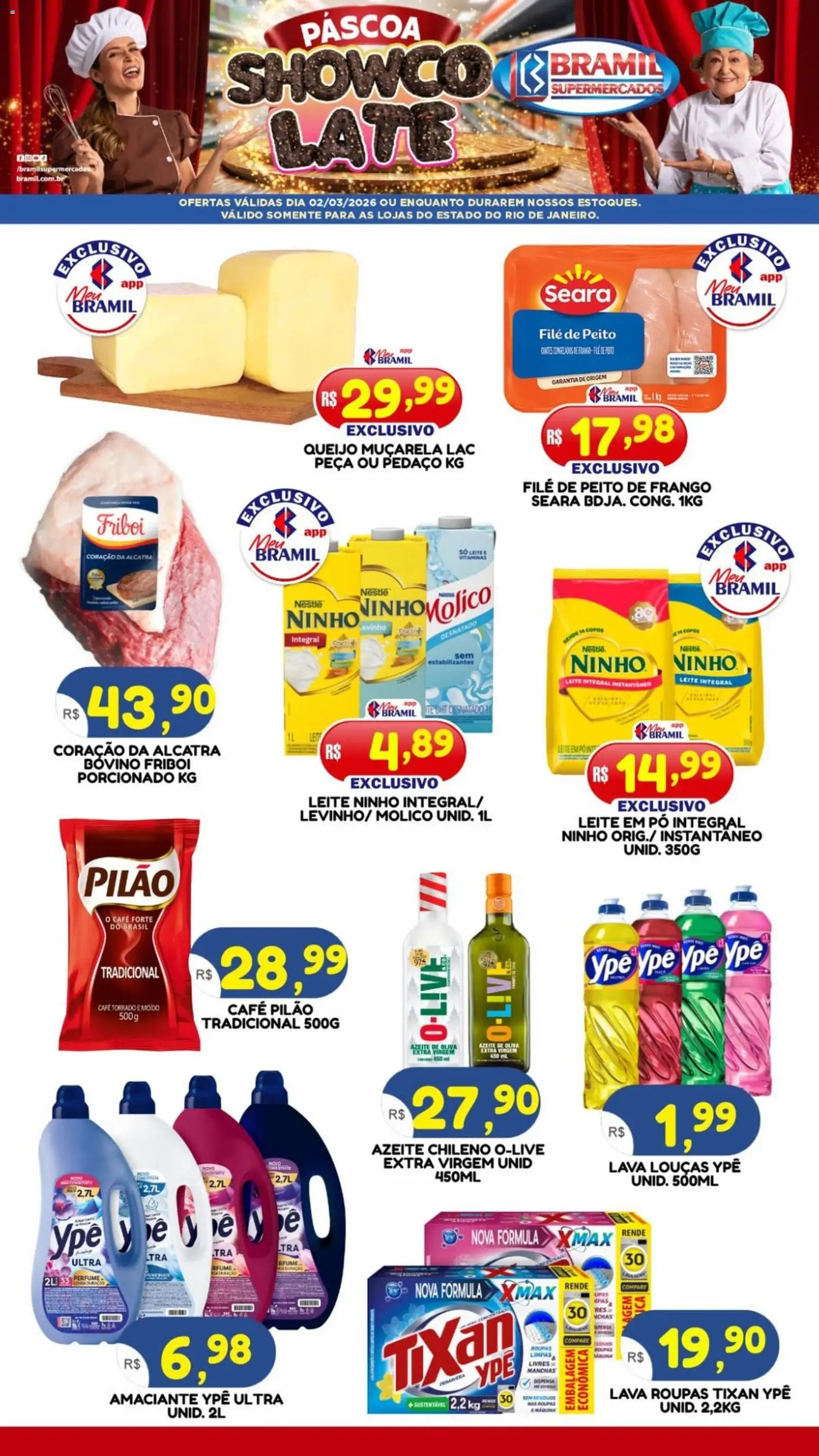 Bramil Supermercados Folheto - válido de 02.03.2026 | Página: 1 | Produtos: Perfume, Pó, Frango, Peito de frango