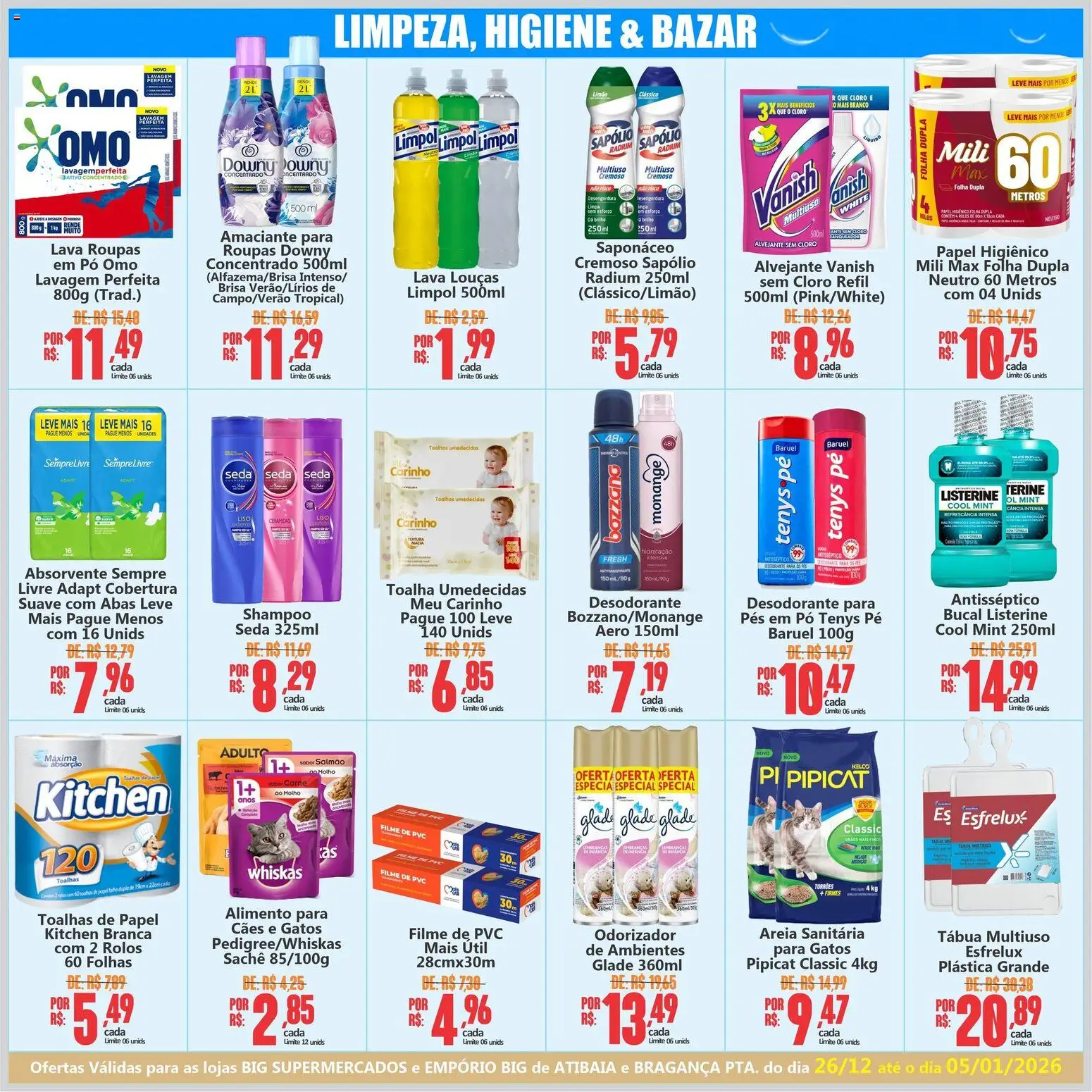 Big Supermercados Folheto - válido de 26.12.2025 | Página: 6 | Produtos: Alvejante, Pá, Absorvente, Papel higiênico