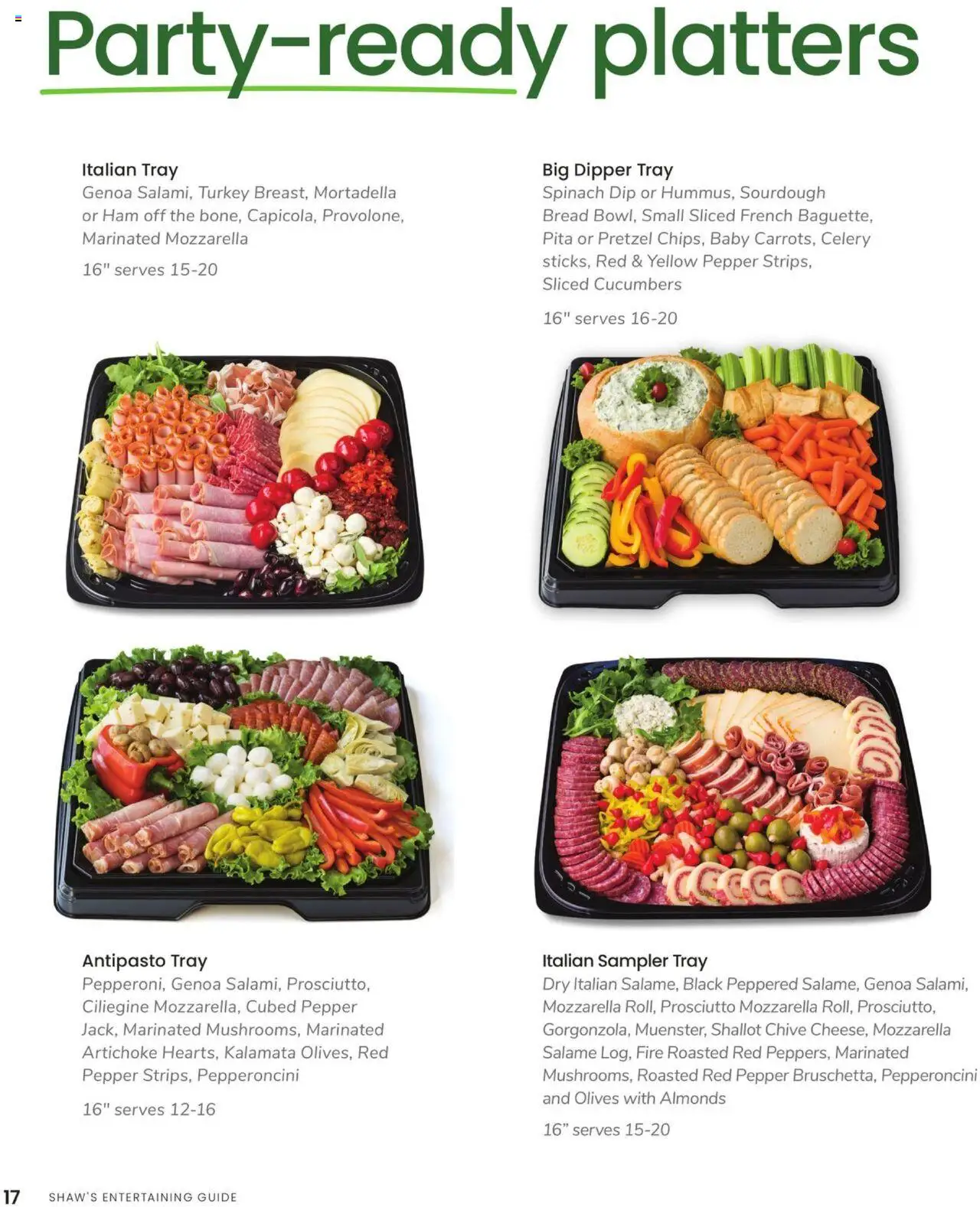 Shaw's Entertaining Guide - valid from 01.01.2025 | Page: 18 | Products: Spinach, Bread, Ham, Pepper