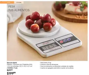 Vista previa de Báscula digital, Plástico. Funciona con 2 baterías AAA, 1.5 V, no incluidas. 22,7 x 15,7 x 3,7 cm, nuevo folleto de la tienda, válido en México a partir del 20.12.2025 | Página: 154 | Productos: Báscula digital, Cocina, Pesa