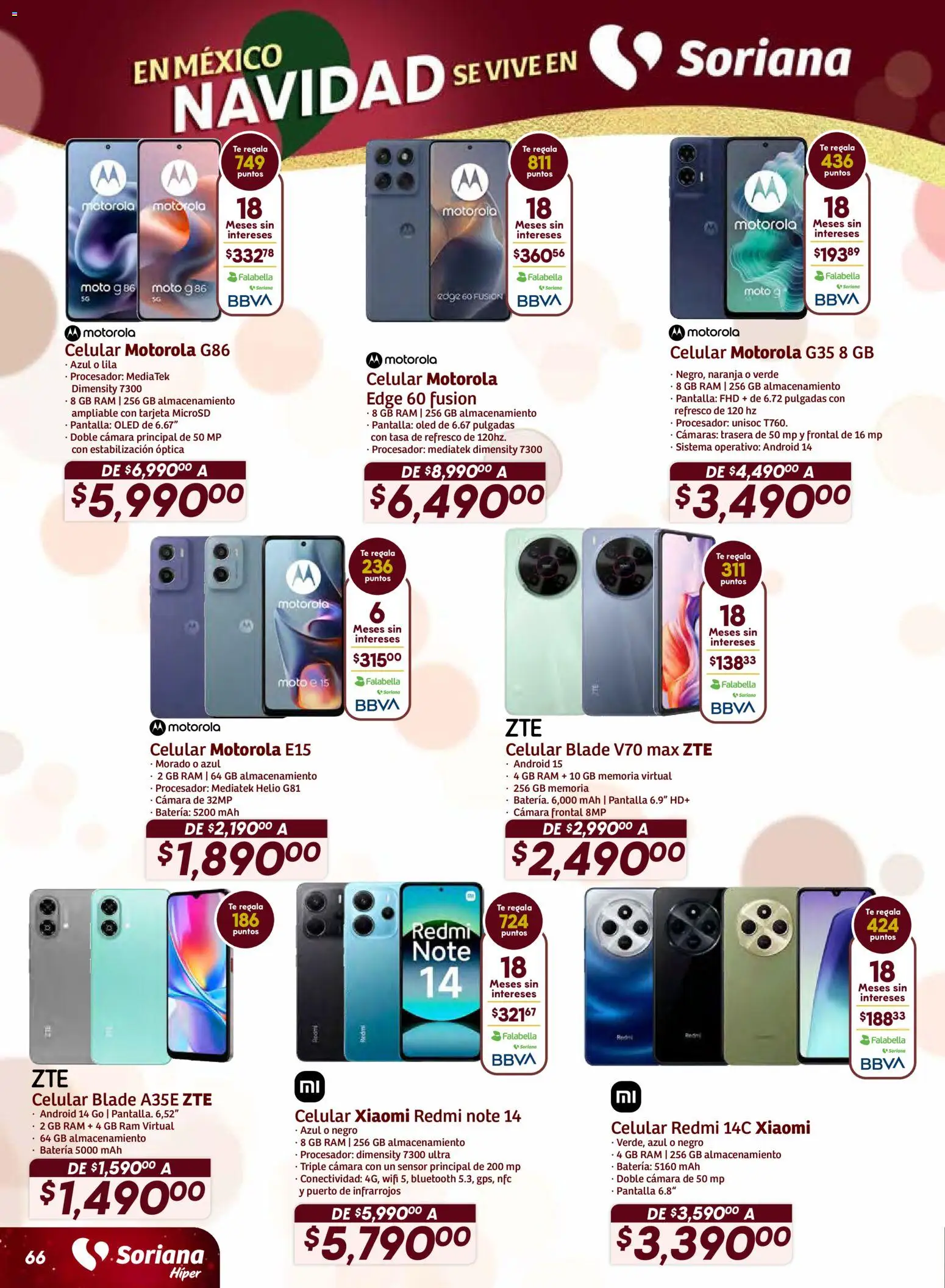 Nuevas ofertas de Soriana válidas en toda la República Mexicana desde el 11.12.2025. ¡Encuentra las mejores ofertas en Soriana - Preciazazaso Híper: BCS, Jal, Nay, Sin, Son! | Página: 66 | Productos: Refresco, Cámara, Té, Batería