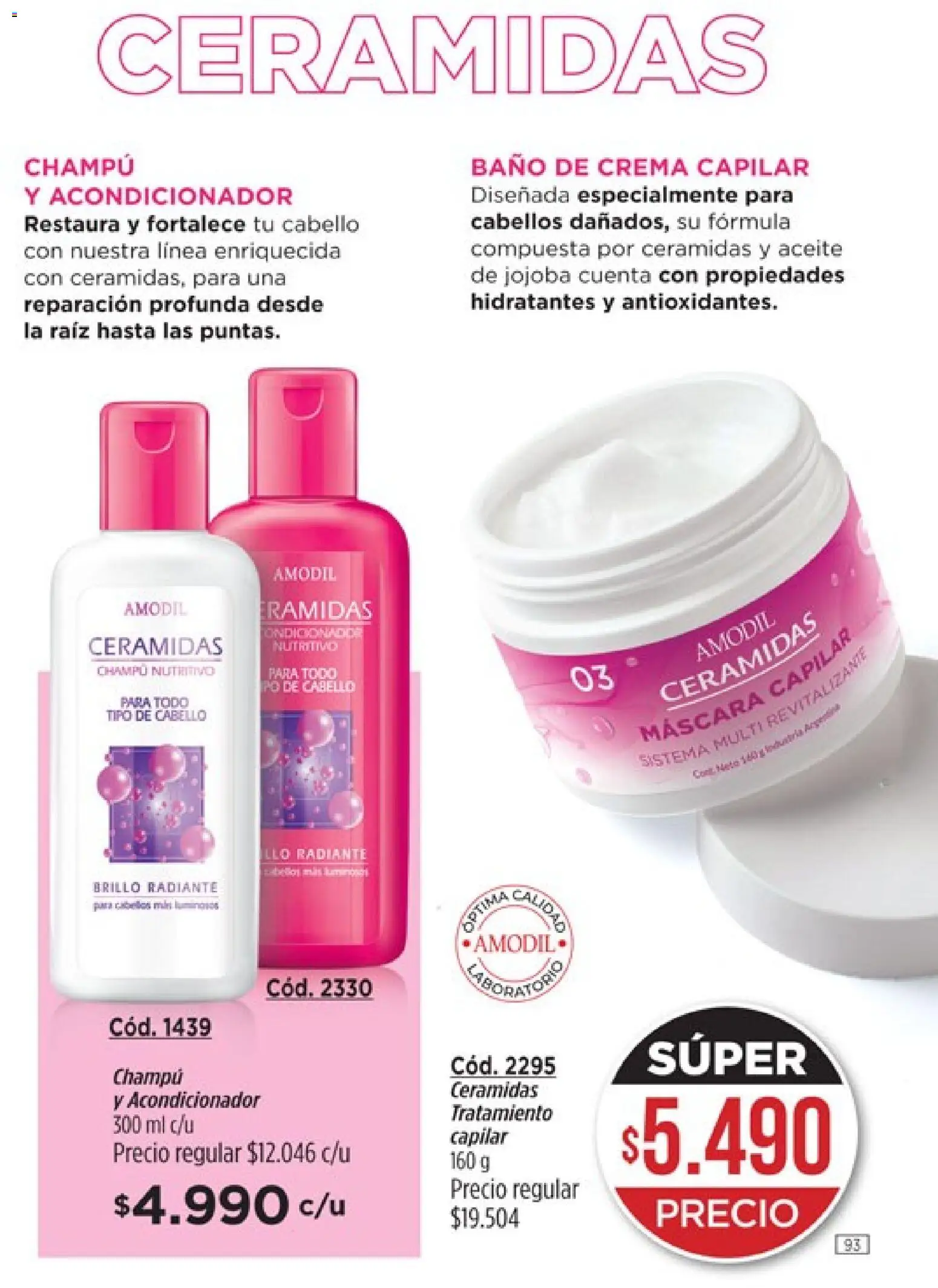 Catálogo Amodil Campaña 5 │ válido desde el 01.03.2026 | Página: 93 | Productos: Baño, Máscara, Acondicionador, Crema