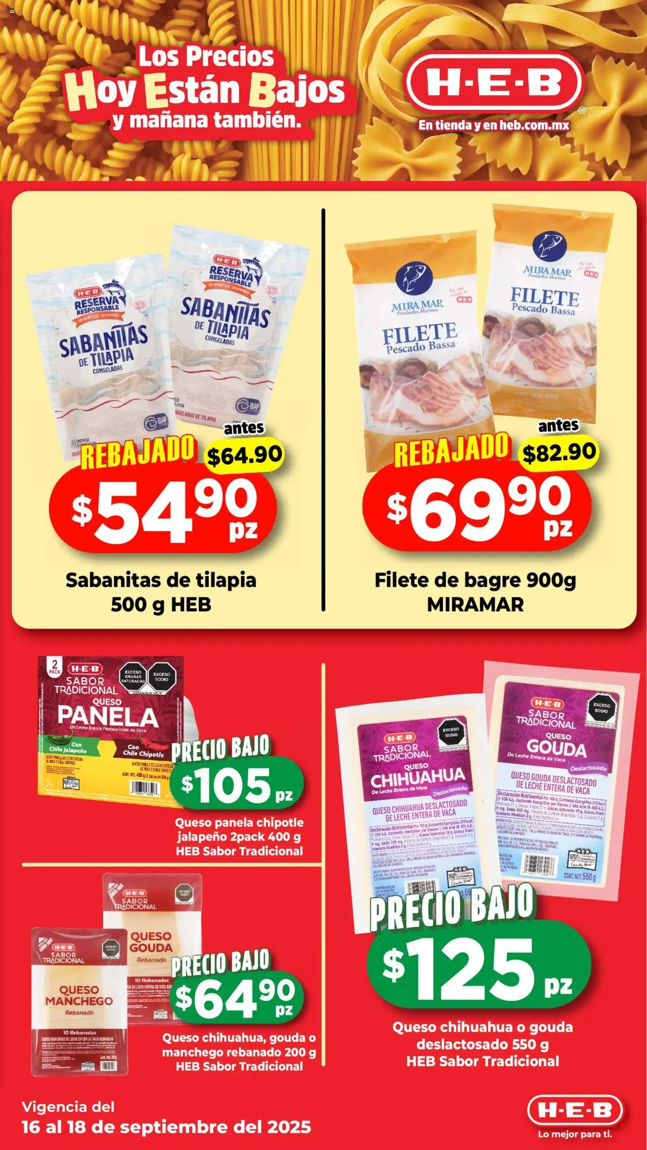 Nuevas ofertas de H-E-B válidas en toda la República Mexicana desde el 16.09.2025. ¡Encuentra las mejores ofertas en H-E-B - Folleto! | Página: 3 | Productos: Sal, Leche, Queso
