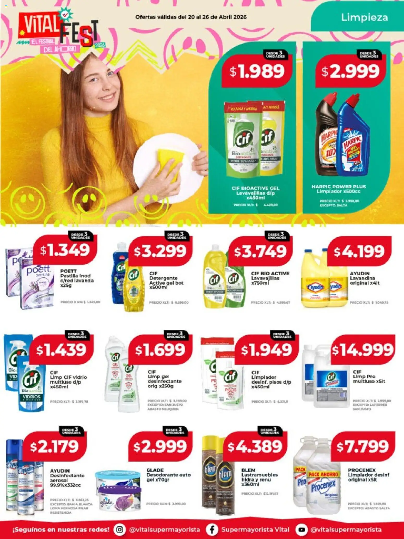 Vital - Ofertas │ válido desde el 20.04.2026 | Página: 7 | Productos: Lustramuebles, Lavandina, Desodorante, Detergente
