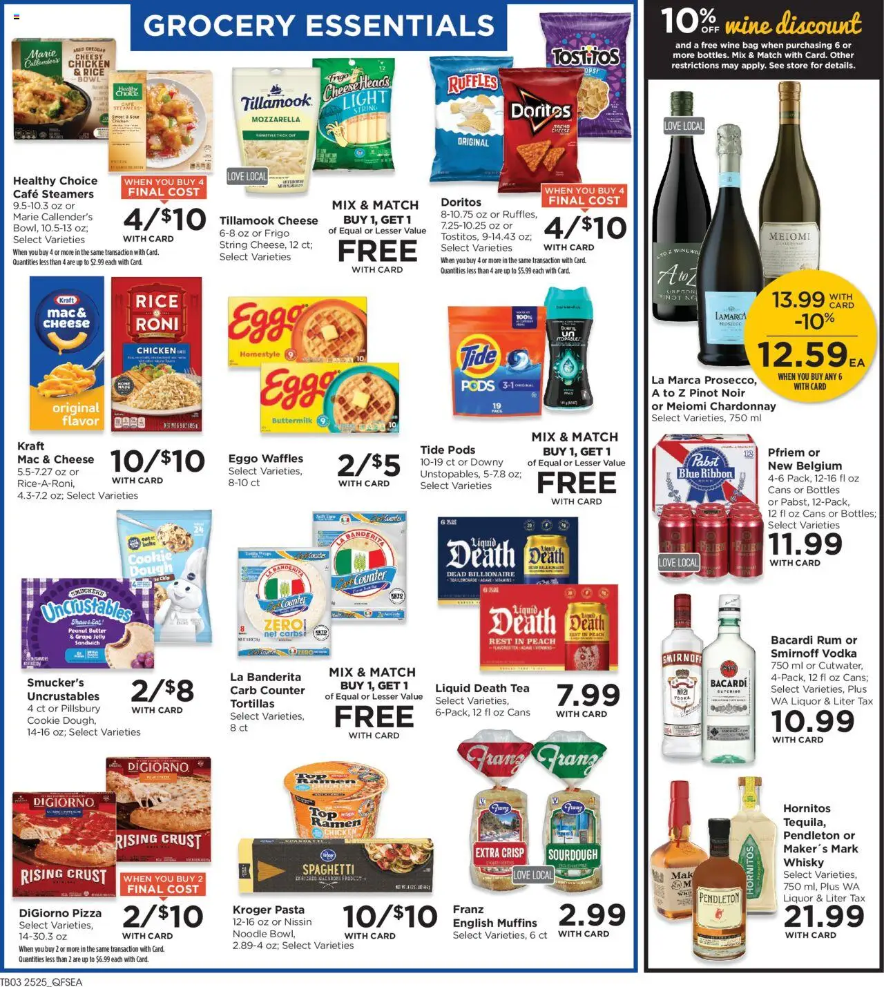 QFC Weekly Ad - valid from 23.07.2025 | Page: 5 | Products: Cheese, Vodka, Bag, UPS