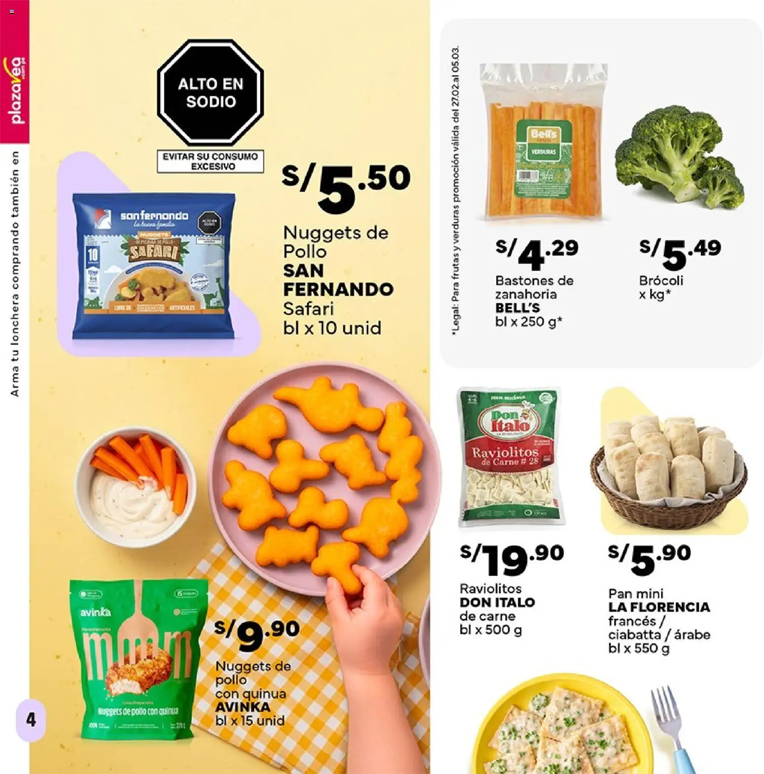 Catálogo Plaza Vea válido desde 27.02.2026 | Página: 4 | Productos: Pan, Zanahoria