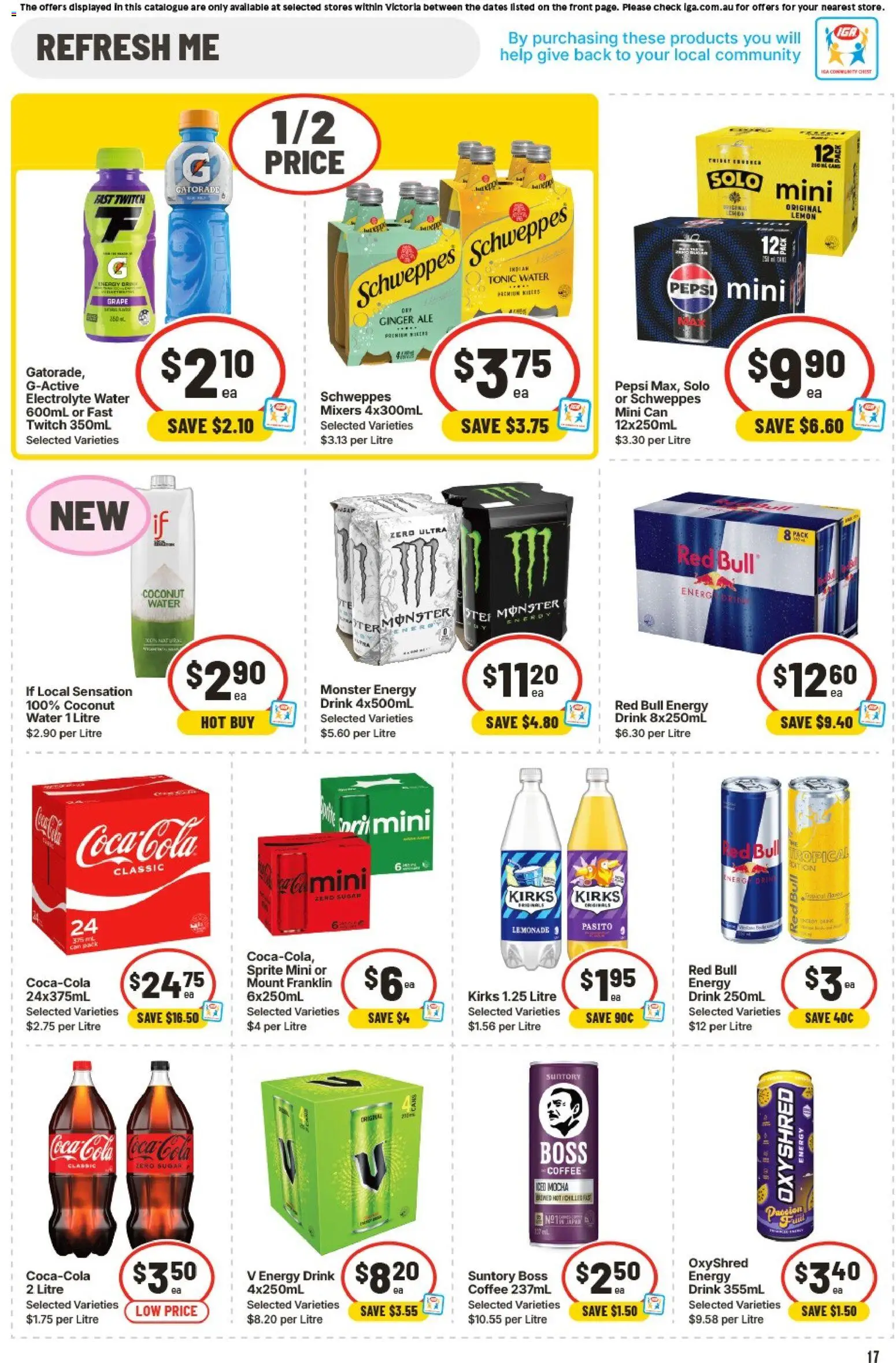 IGA catalogue - valid from 04.02.2026 | Page: 23 | Products: Coffee, Coca Cola, Water, Lemon