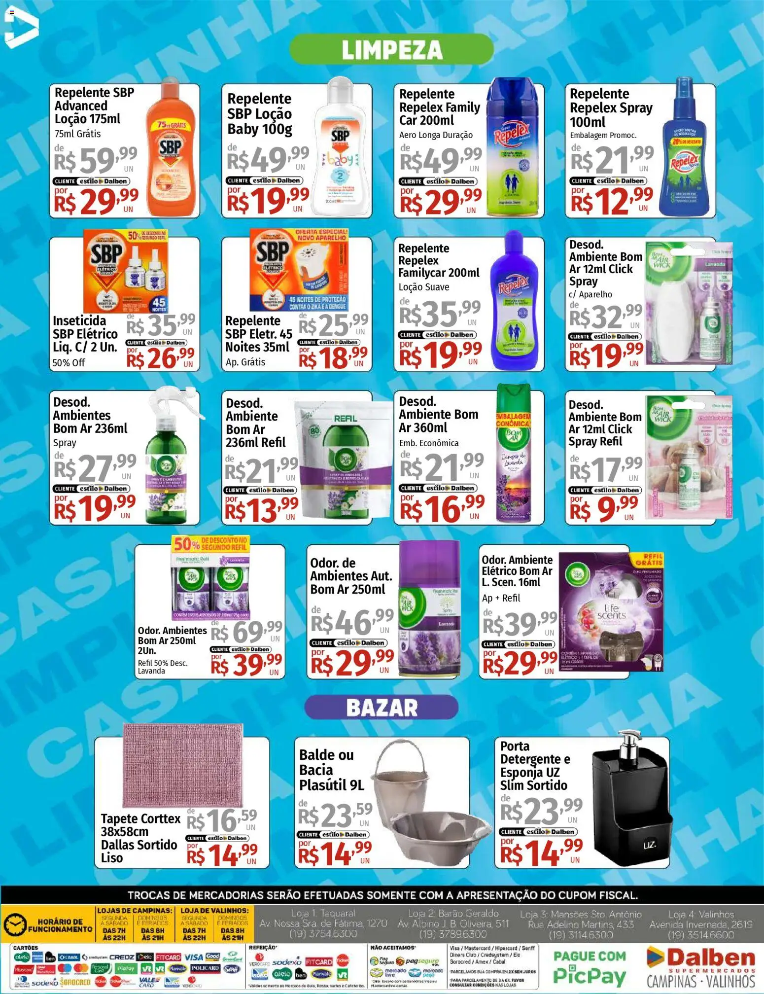 Supermercado Dalben Folheto - válido de 15.12.2025 | Página: 6 | Produtos: Tapete, Repelente, Inseticida, Balde
