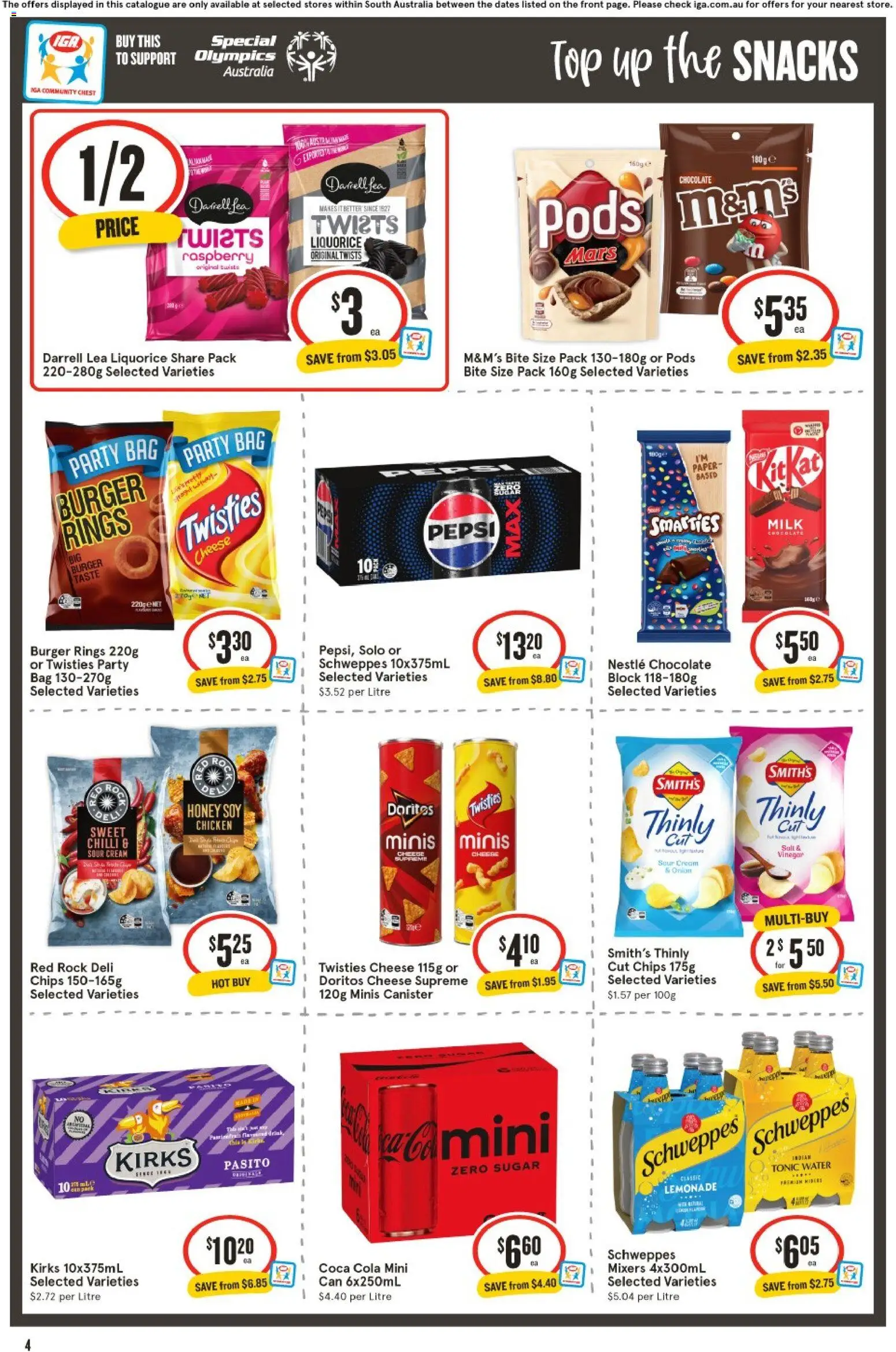 IGA catalogue - valid from 29.04.2026 | Page: 4 | Products: Cheese, Chocolate, Water, Bag