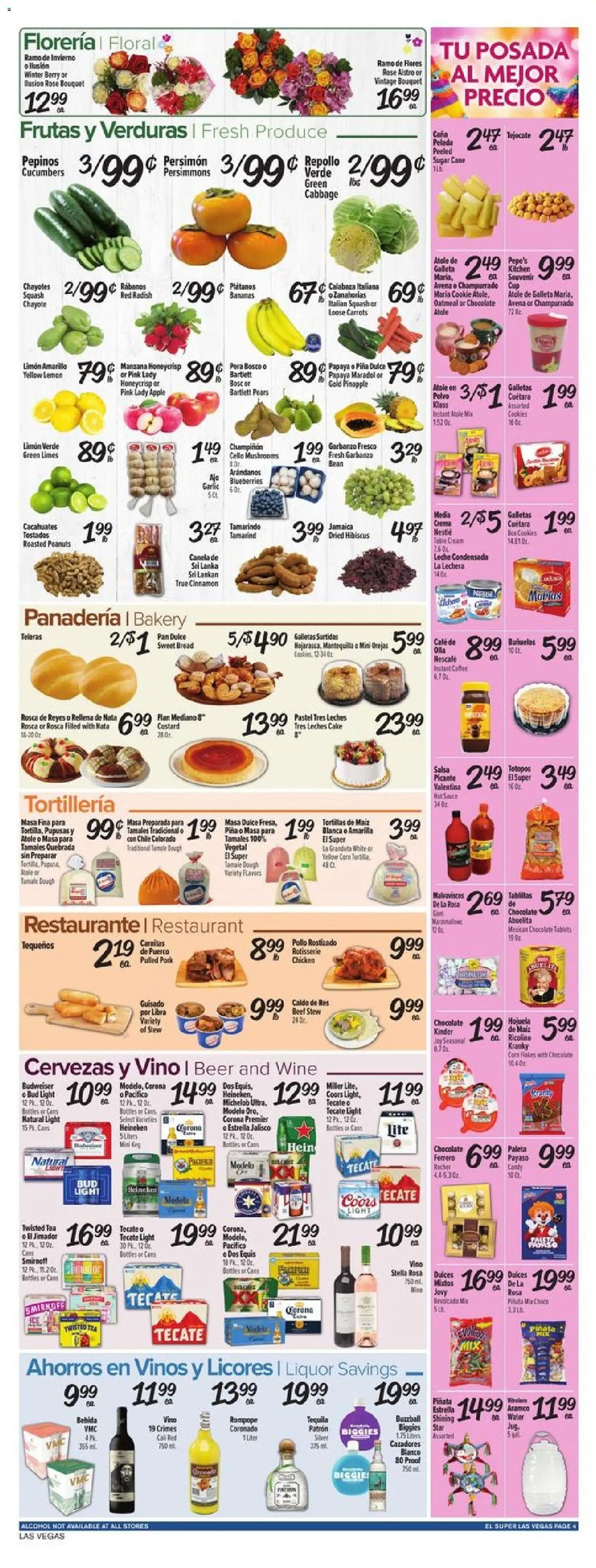 El Super Weekly Ad - NV - valid from 10.12.2025 | Page: 4 | Products: Bed, Water, Sugar, Blueberries