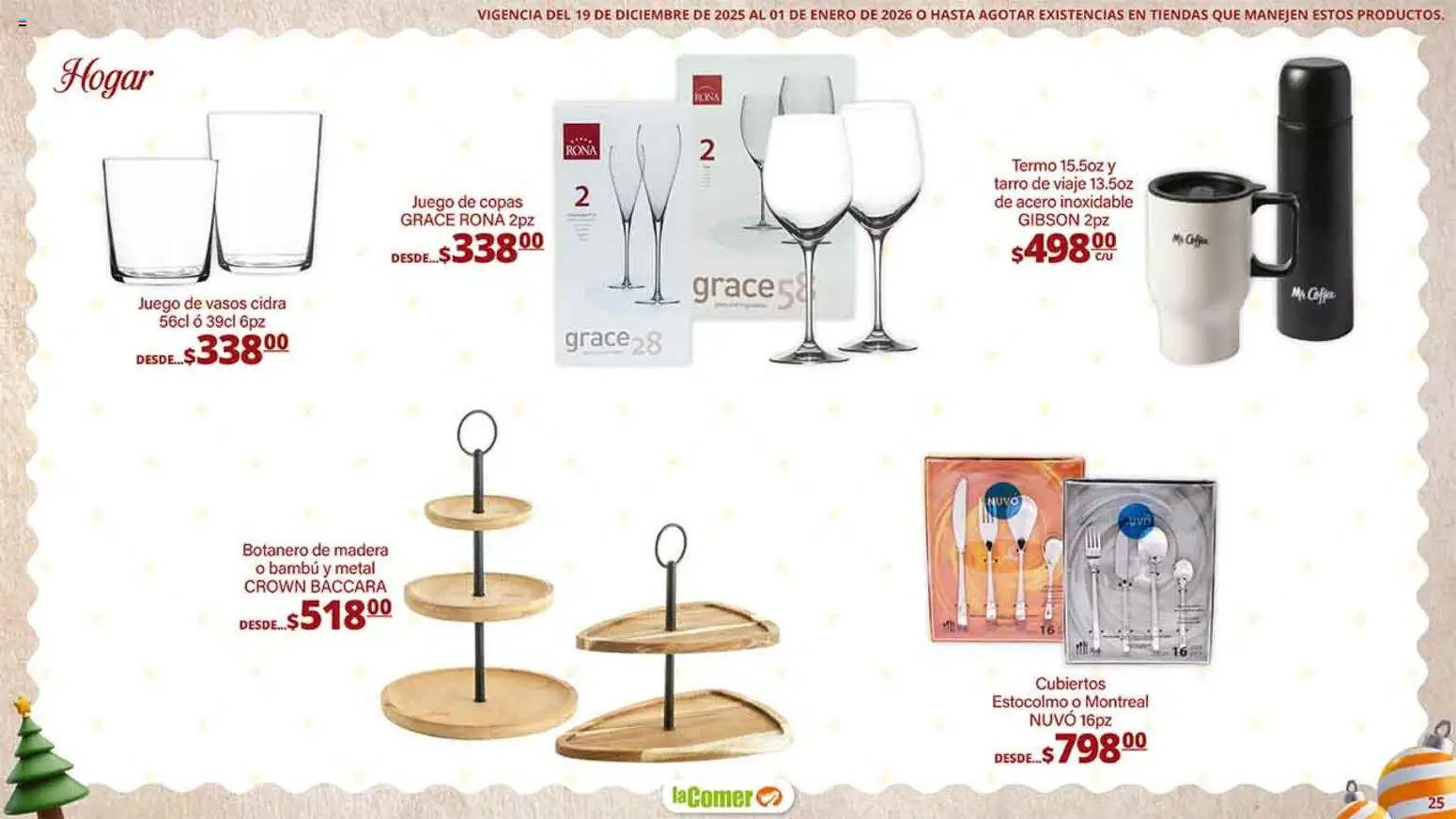 Nuevas ofertas de La Comer válidas en toda la República Mexicana desde el 19.12.2025. ¡Encuentra las mejores ofertas en La Comer folleto Navidad! | Página: 25 | Productos: Juego, Vasos, Termo