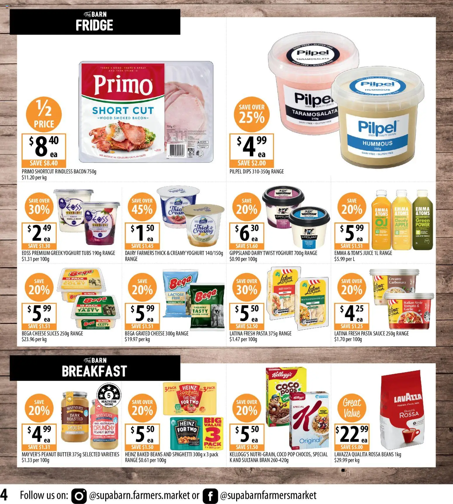 Supabarn catalogue - valid from 25.02.2026 | Page: 4 | Products: Dairy, Pasta, Spinach, Sauce