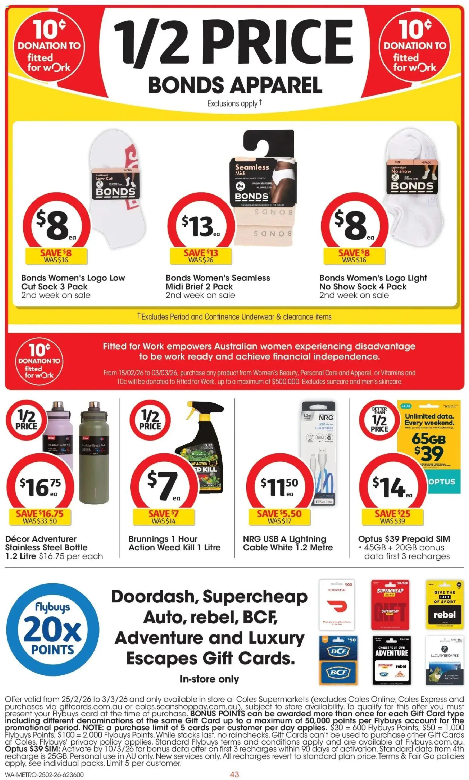 Coles catalogue - valid from 25.02.2026 | Page: 43 | Products: Light, Weed, Cable, Usb