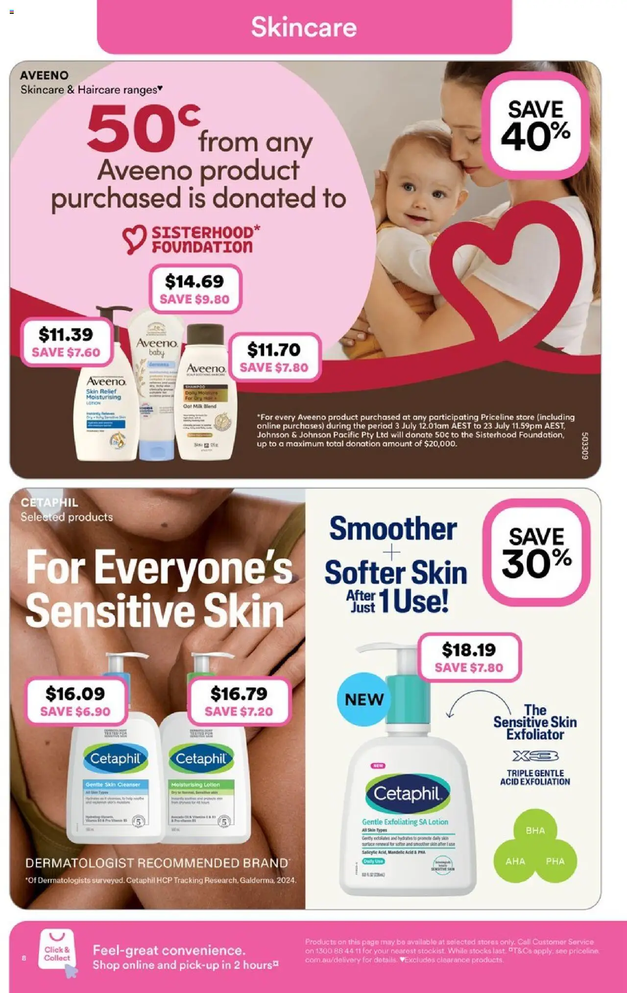 Priceline Pharmacy catalogue - valid from 02.07.2025 | Page: 8 | Products: Lotion, Foundation, Exfoliator, Sensitive skin