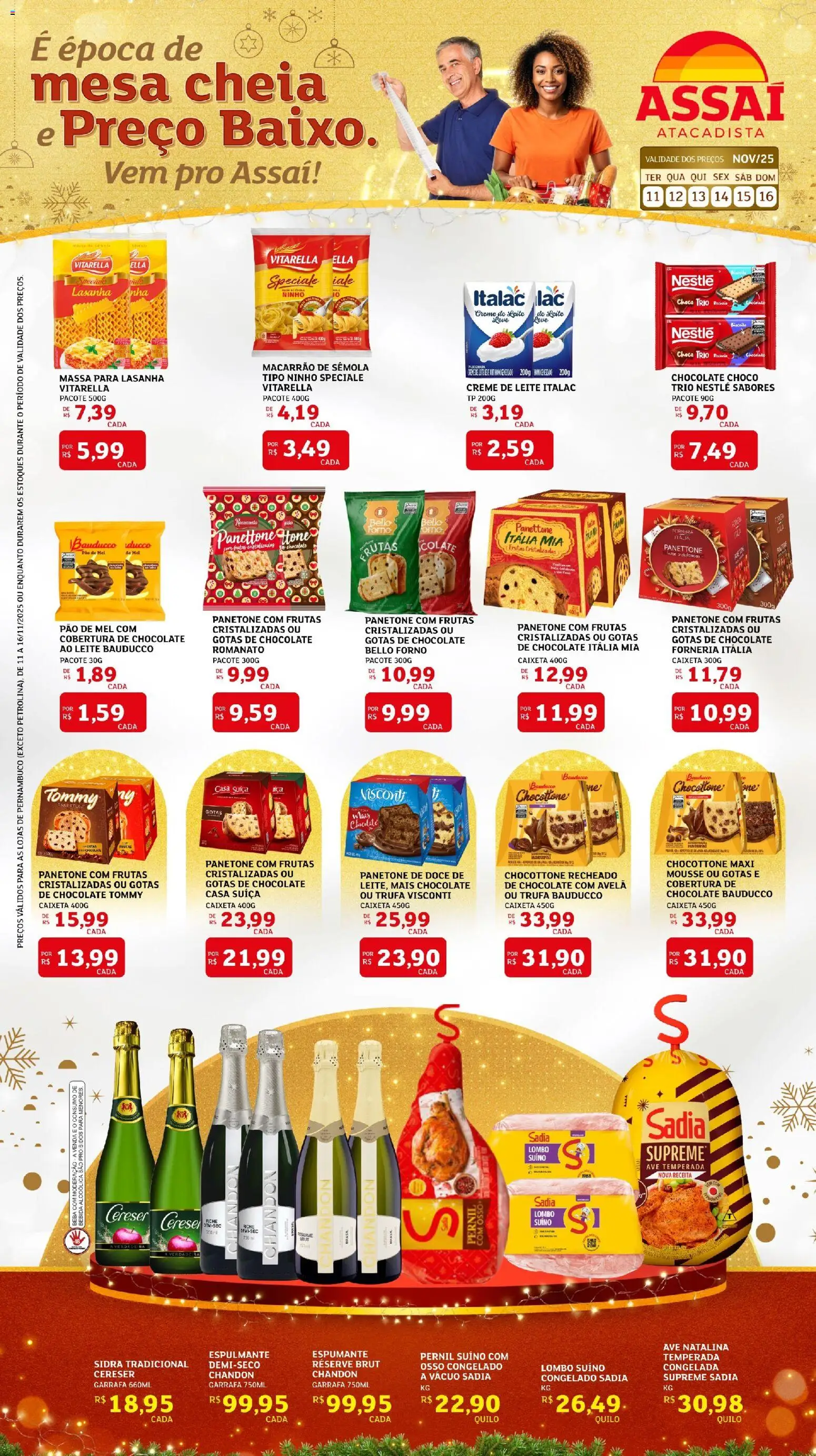 Assaí Atacadista Folheto - válido de 11.11.2025 | Página: 1 | Produtos: Forno, Panettone, Pão, Panetone