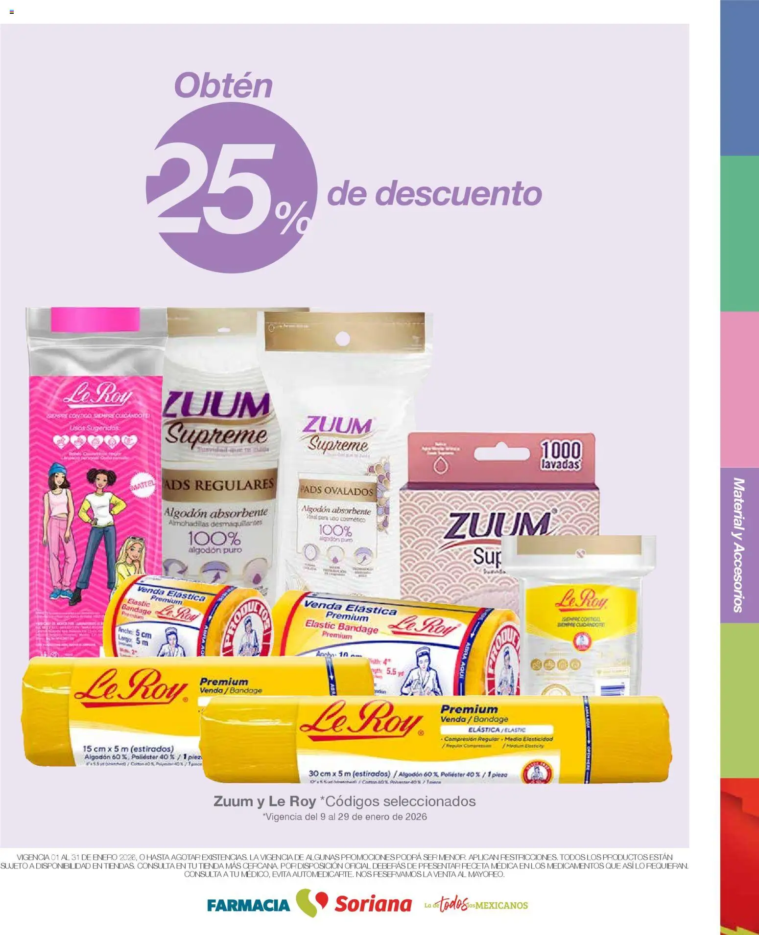 Nuevas ofertas de Soriana válidas en toda la República Mexicana desde el 01.01.2026. ¡Encuentra las mejores ofertas en Soriana - Folleto Farnacia Súper Nacional! | Página: 13 | Productos: Algodón