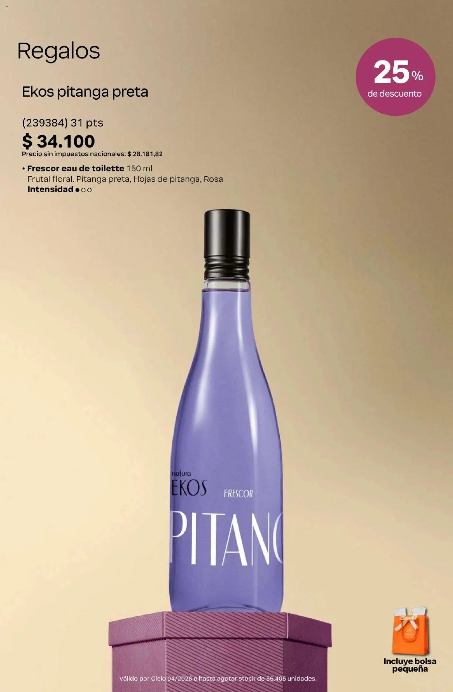 Natura Catálogo Ciclo 4/2026 │ válido desde el 01.04.2026 | Página: 15 | Productos: Bolsa, Eau de toilette