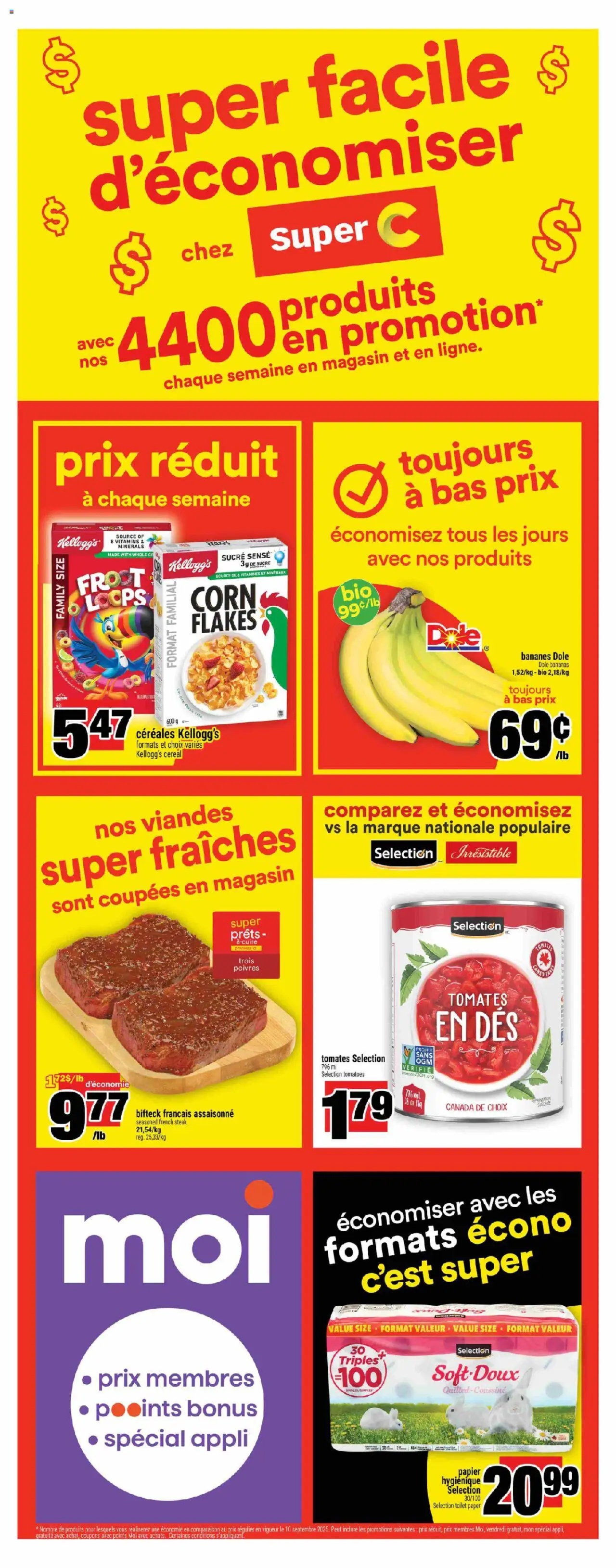 Super C flyer valid from 18.09.2025 | Page: 3 | Products: Flakes, Tomatoes, Bananas
