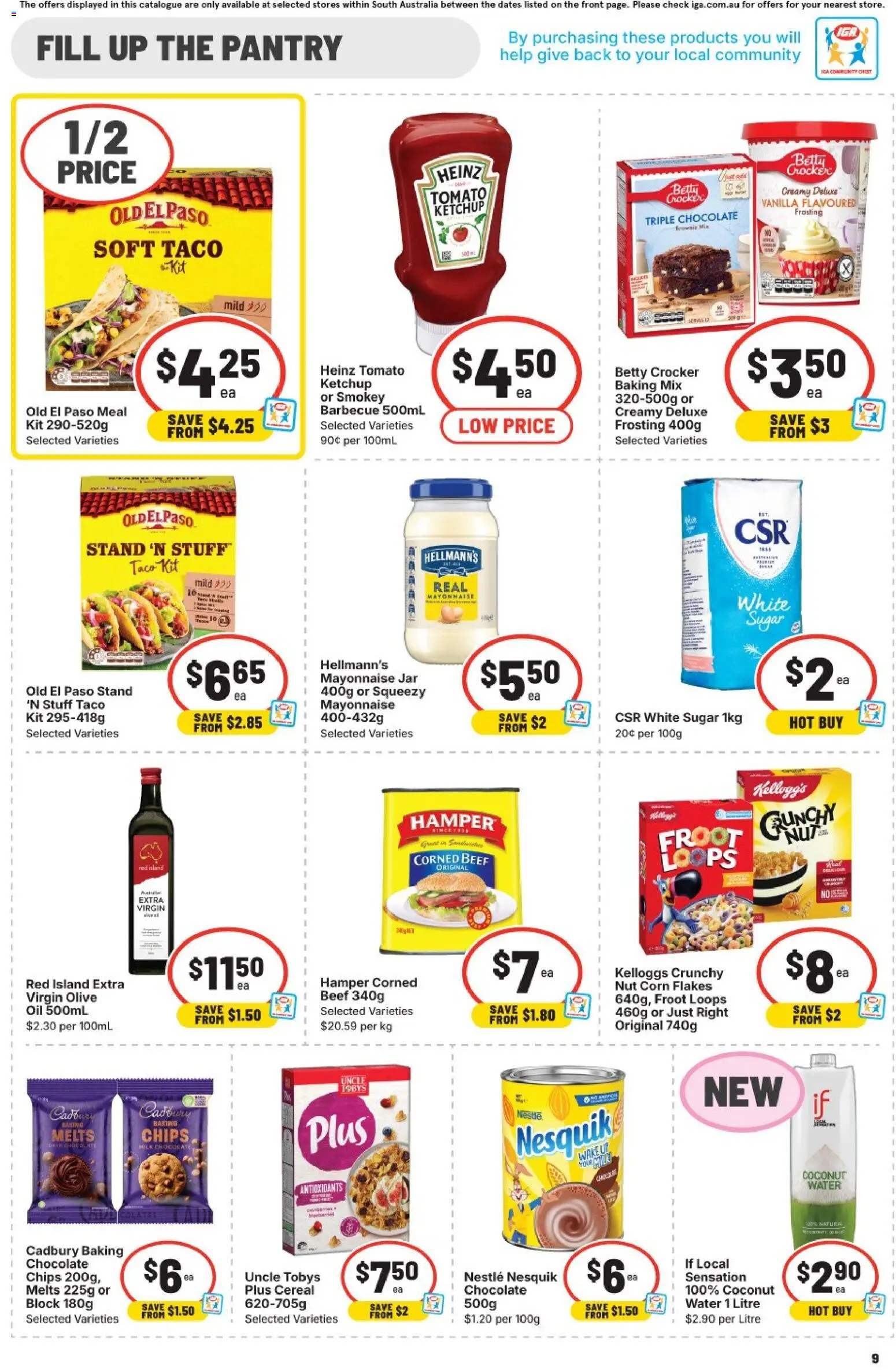 IGA catalogue - valid from 04.02.2026 | Page: 9 | Products: Oil, Chips, Ketchup, Nuts